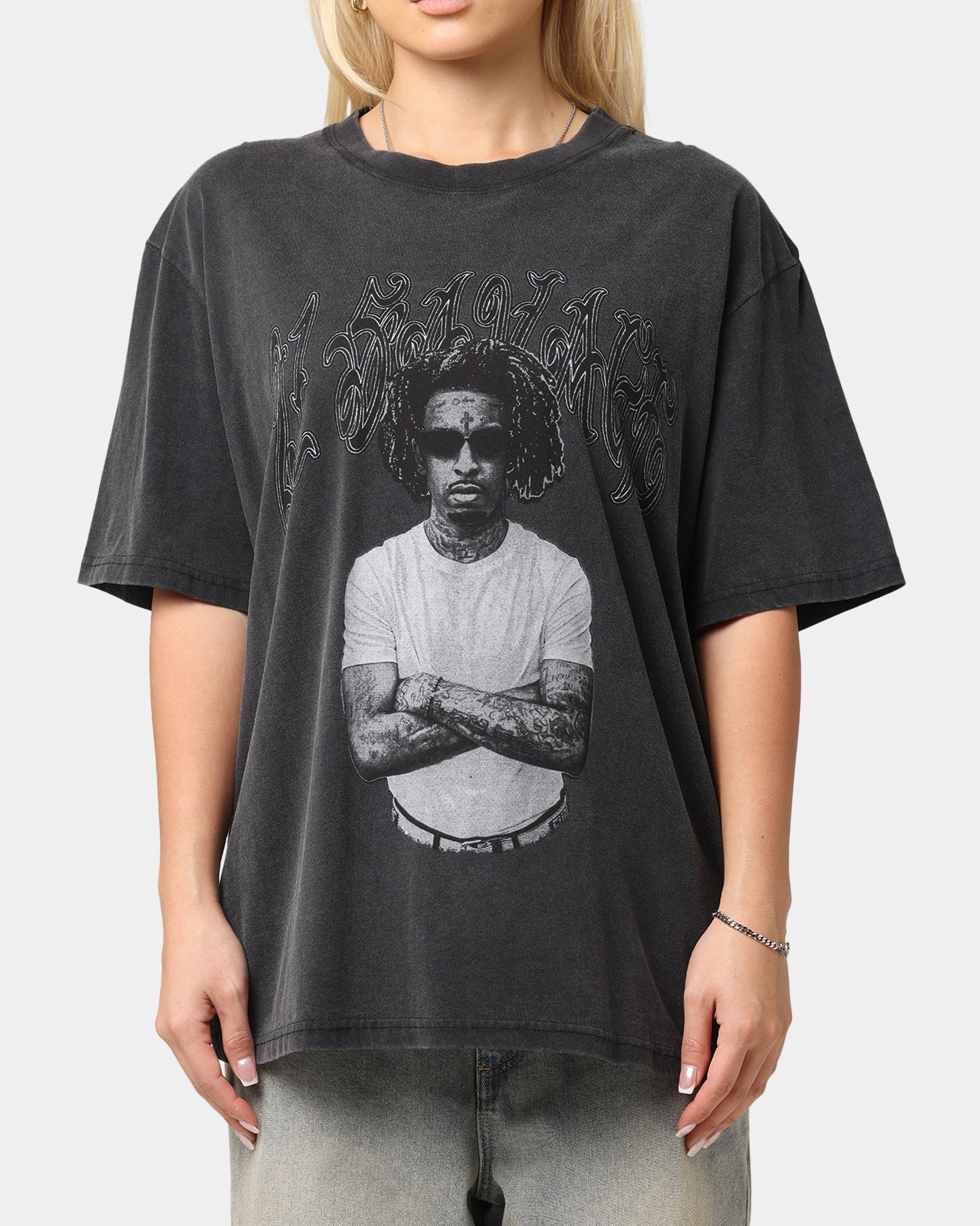21 Savage Photo T-Shirt Washed Black Daily Comfort Easy Care Material