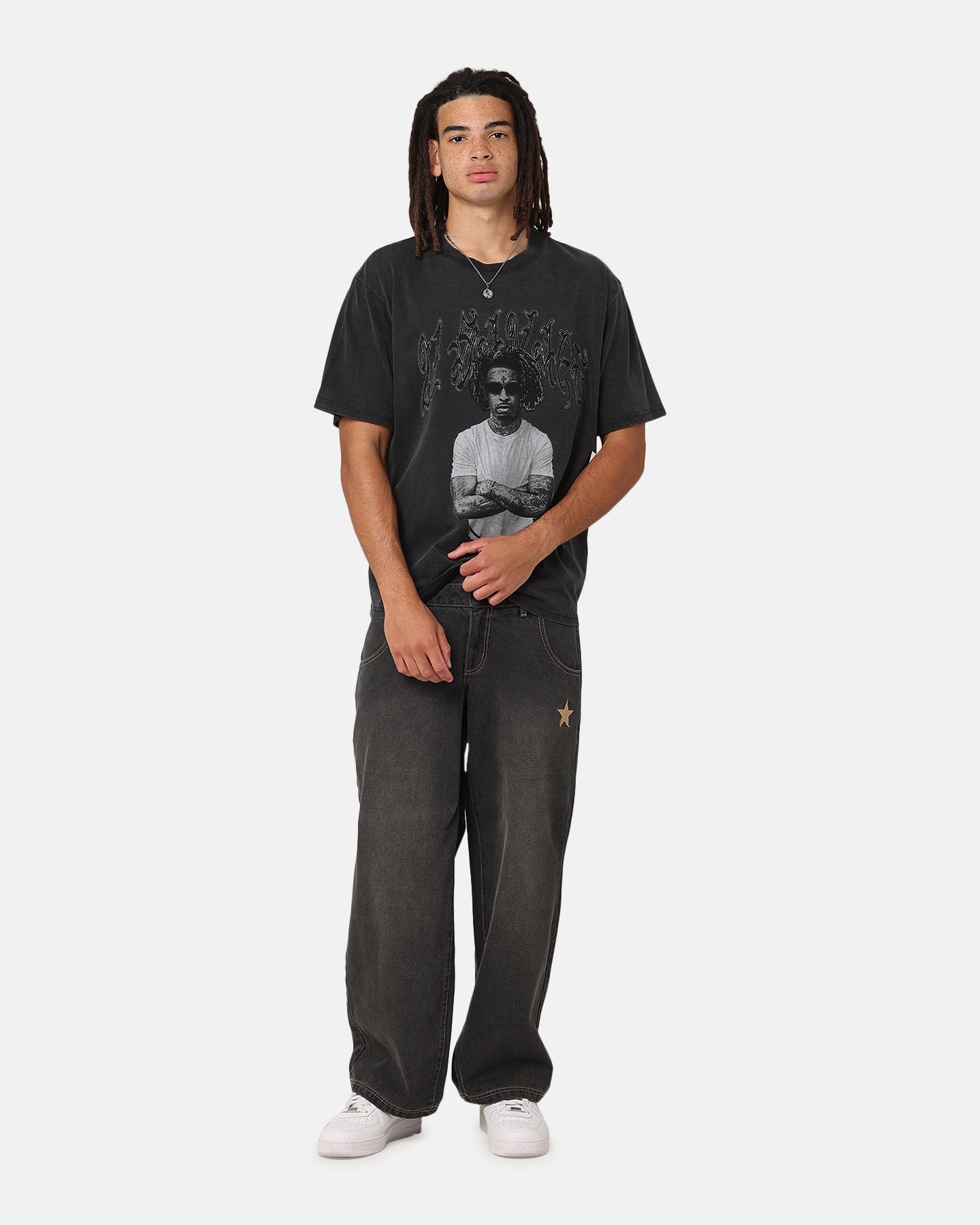 21 Savage Photo T-Shirt Washed Black Travel Trend