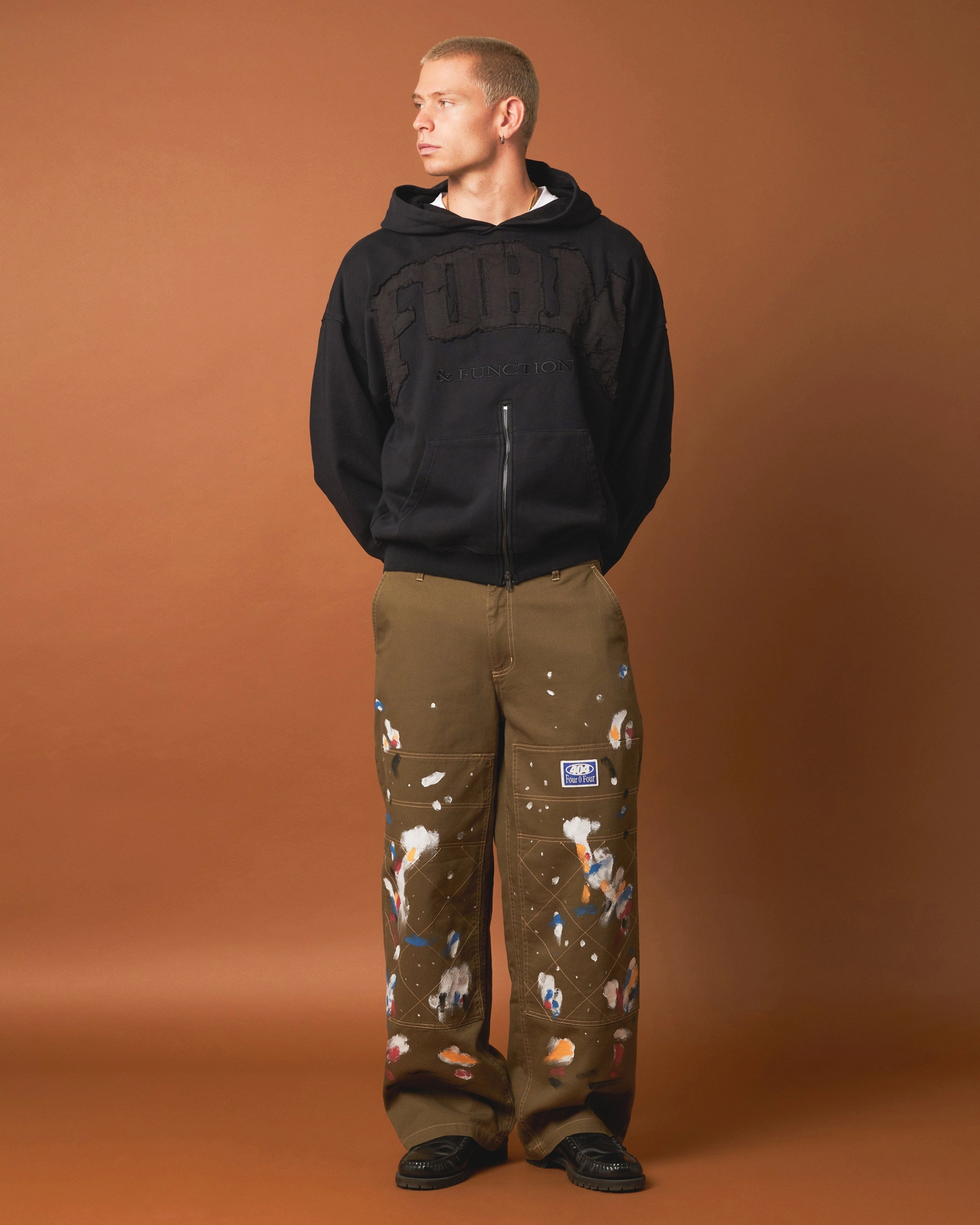 404 Bottom Zip Form Hoodie Black Lightweight Comfort Style Statement