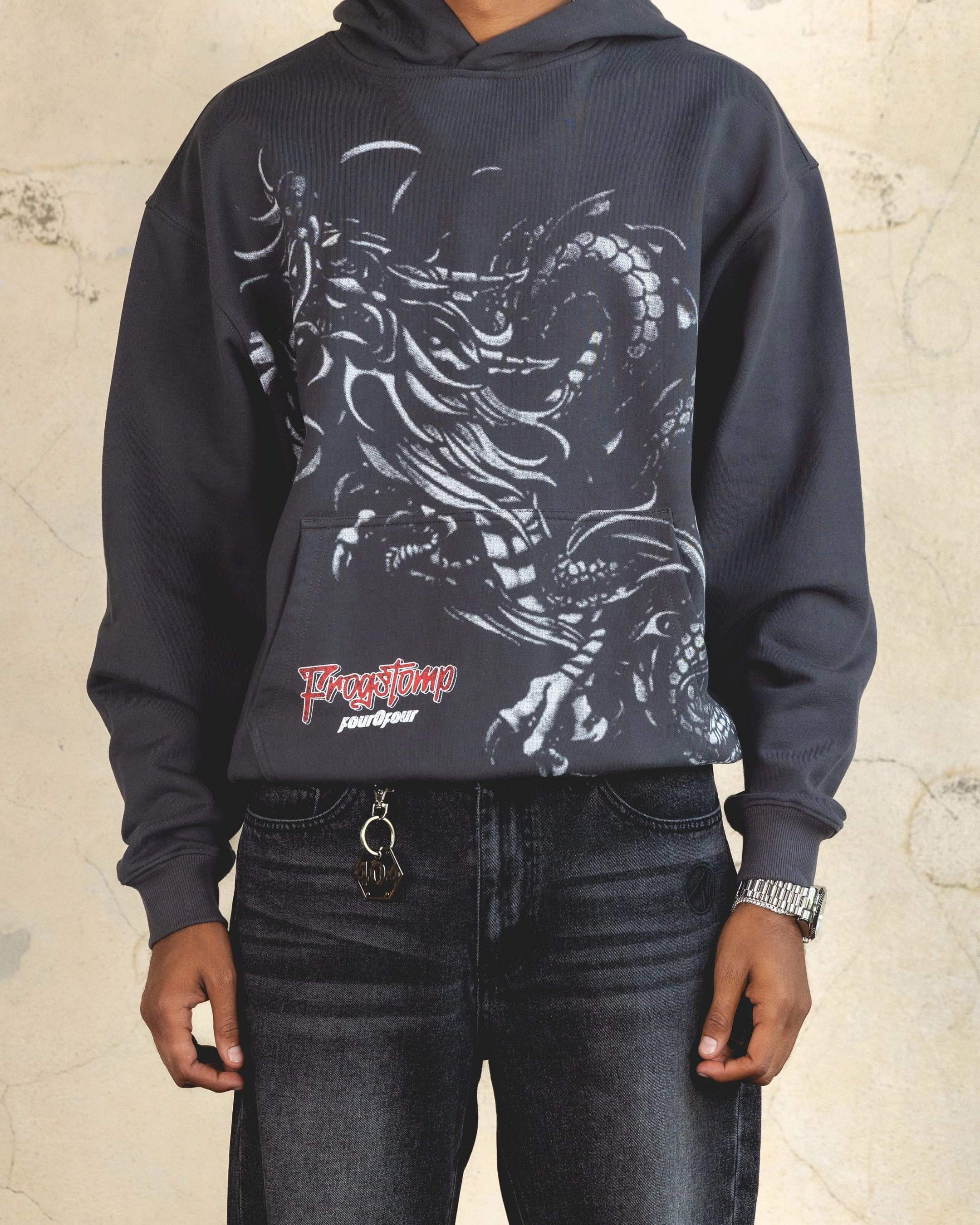 Invoice club 404 Dragon Hoodie Charcoal