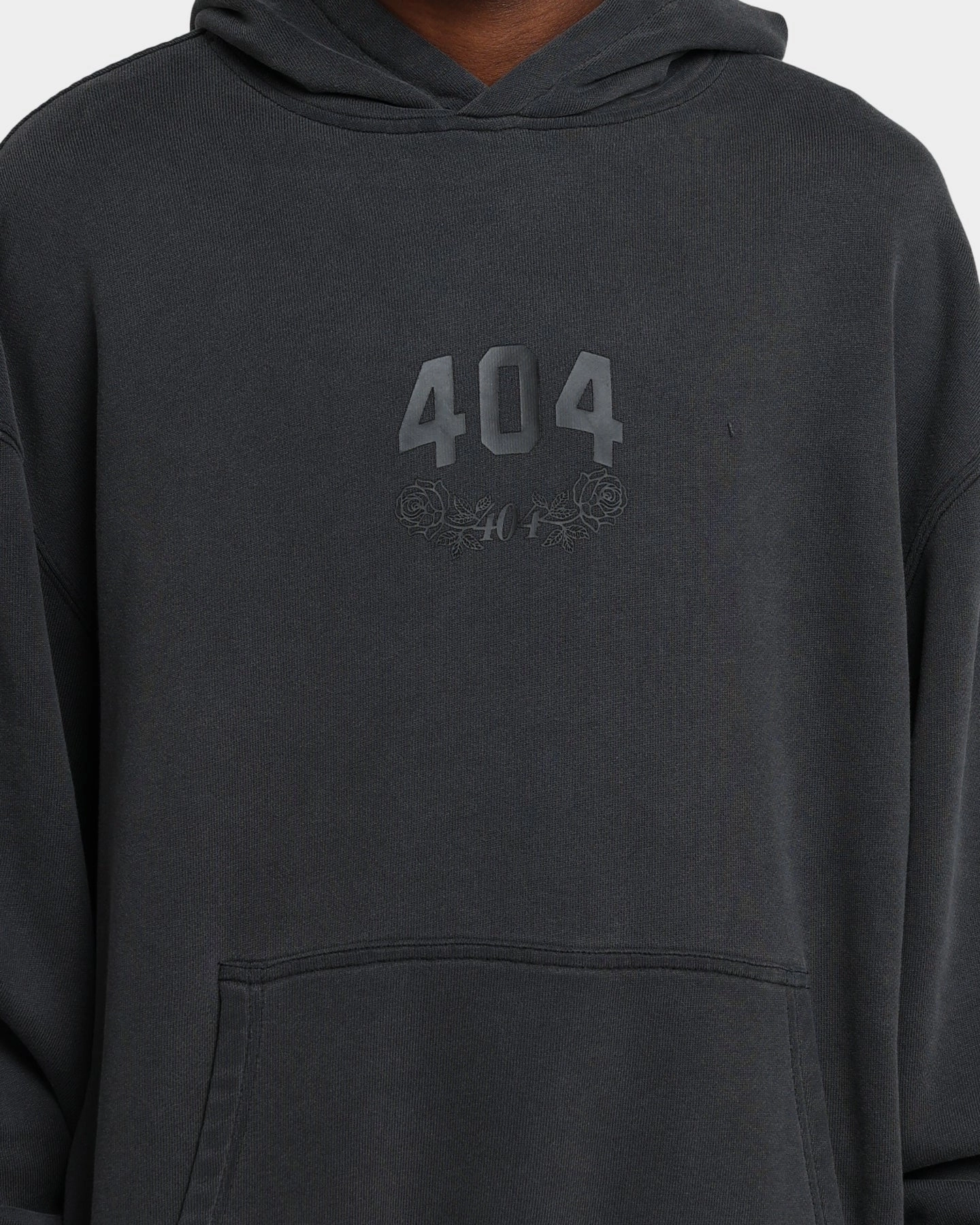 Adjustable Drawstring Hood 404 Flight Vintage Hoodie Charcoal
