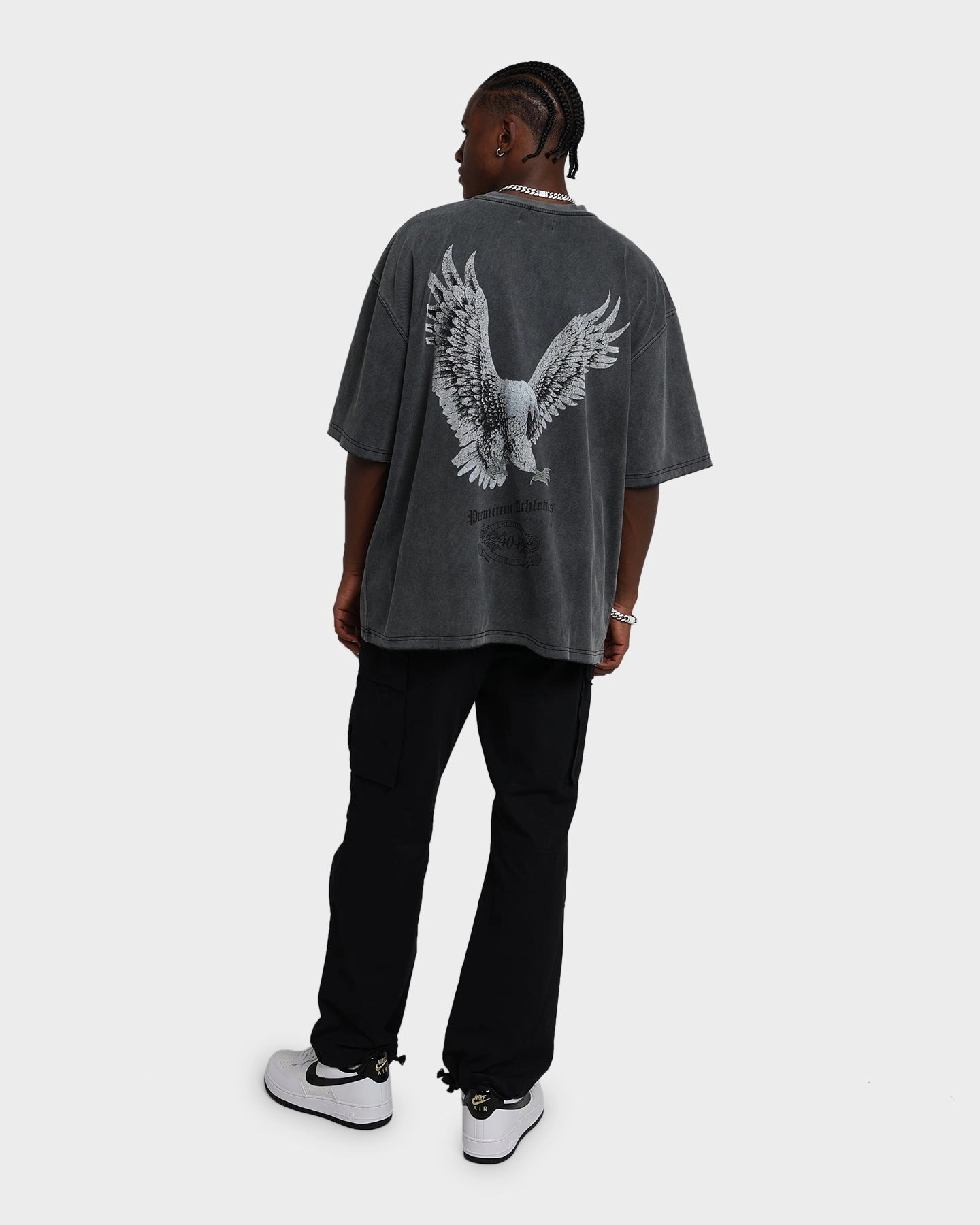 Reinforced Neckline Anti Pill Surface 404 Flight Vintage T-Shirt Charcoal