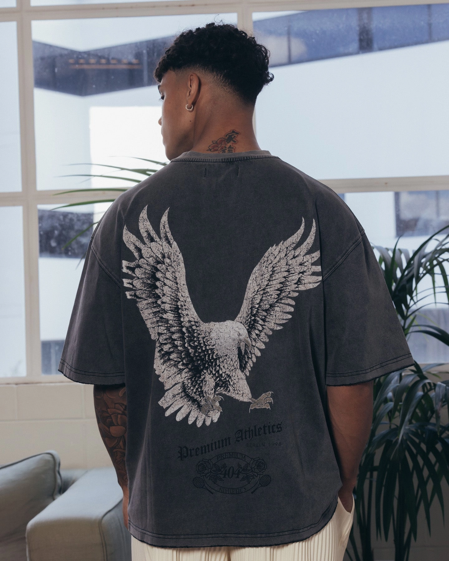 TexturedWeavePattern 404 Flight Vintage T-Shirt Charcoal