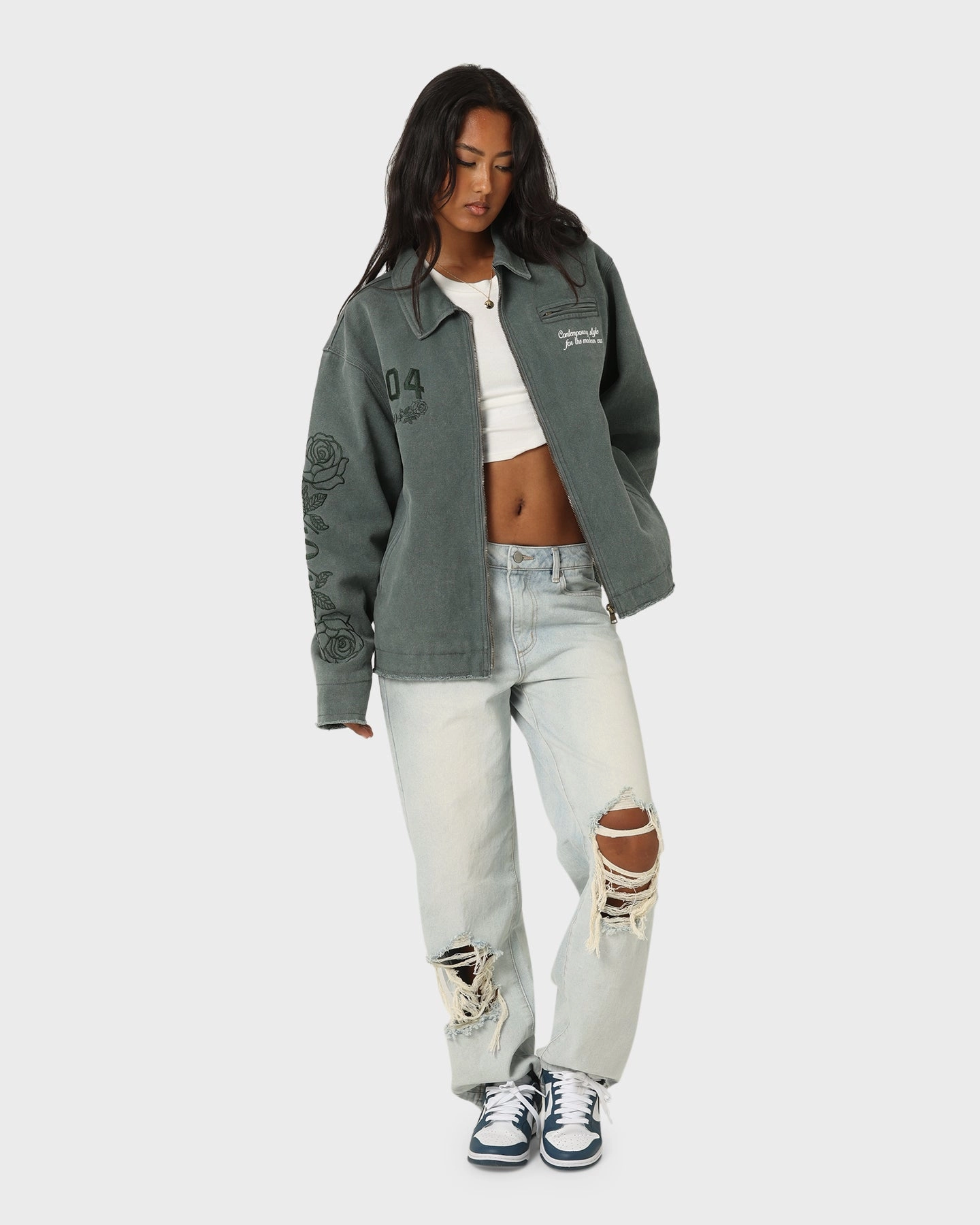 404 Florence Work Jacket Green Protective Style Adjustable Wear