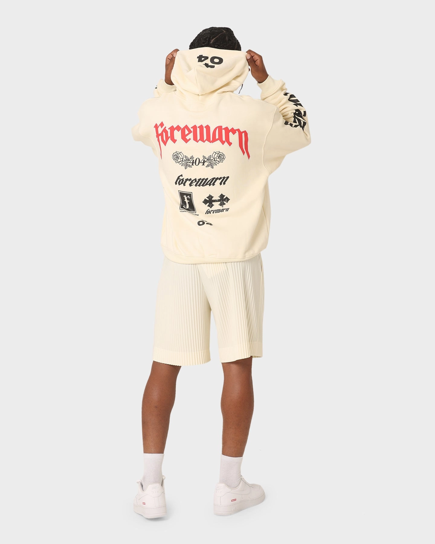 Multi Directional Stretch 404 Forewarn Hoodie Off White
