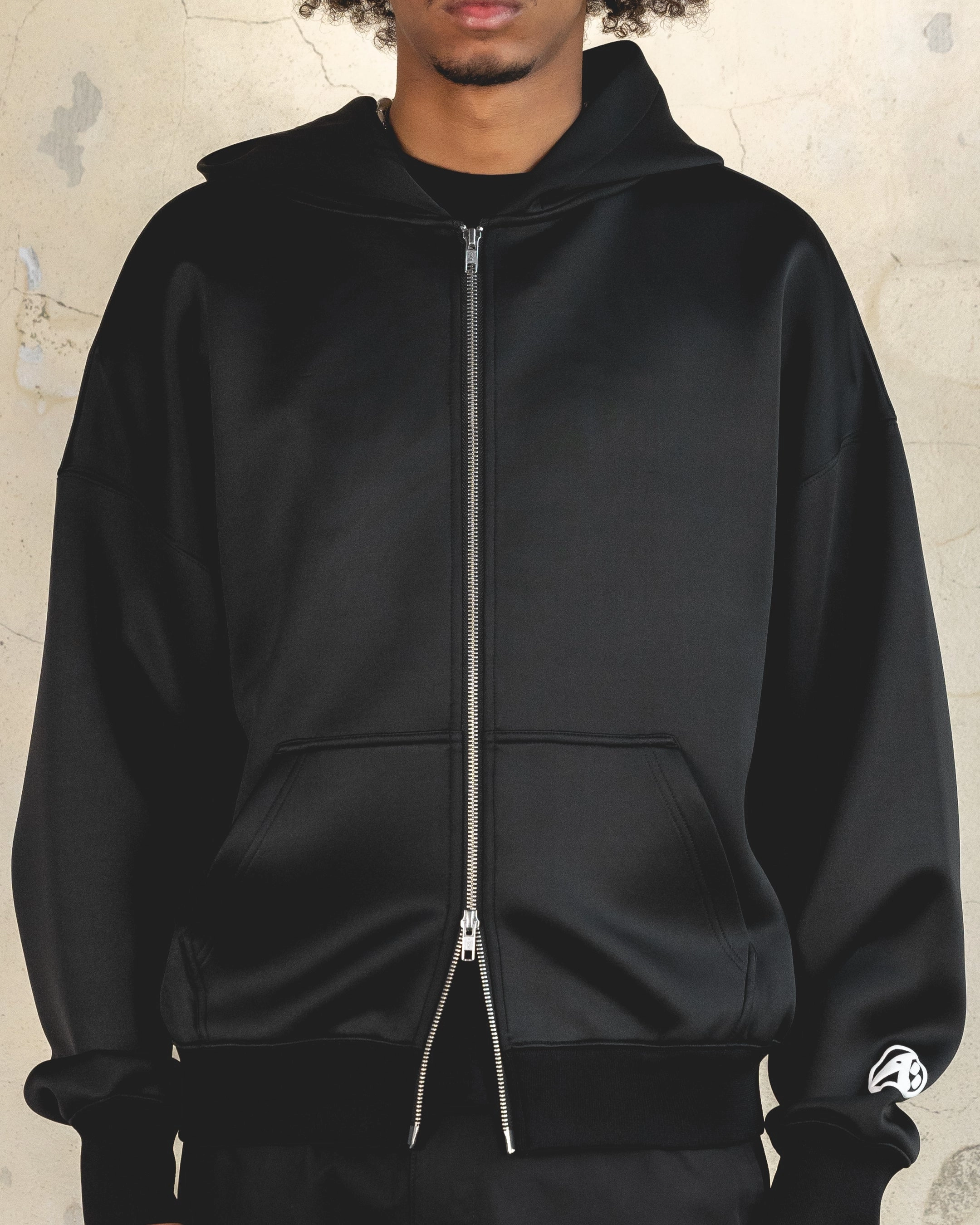 Advocate Reinforced Elbow Patches 404 Function Zip Hoodie Black