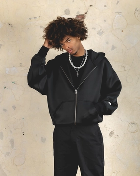 404 Function Zip Hoodie Black activity
