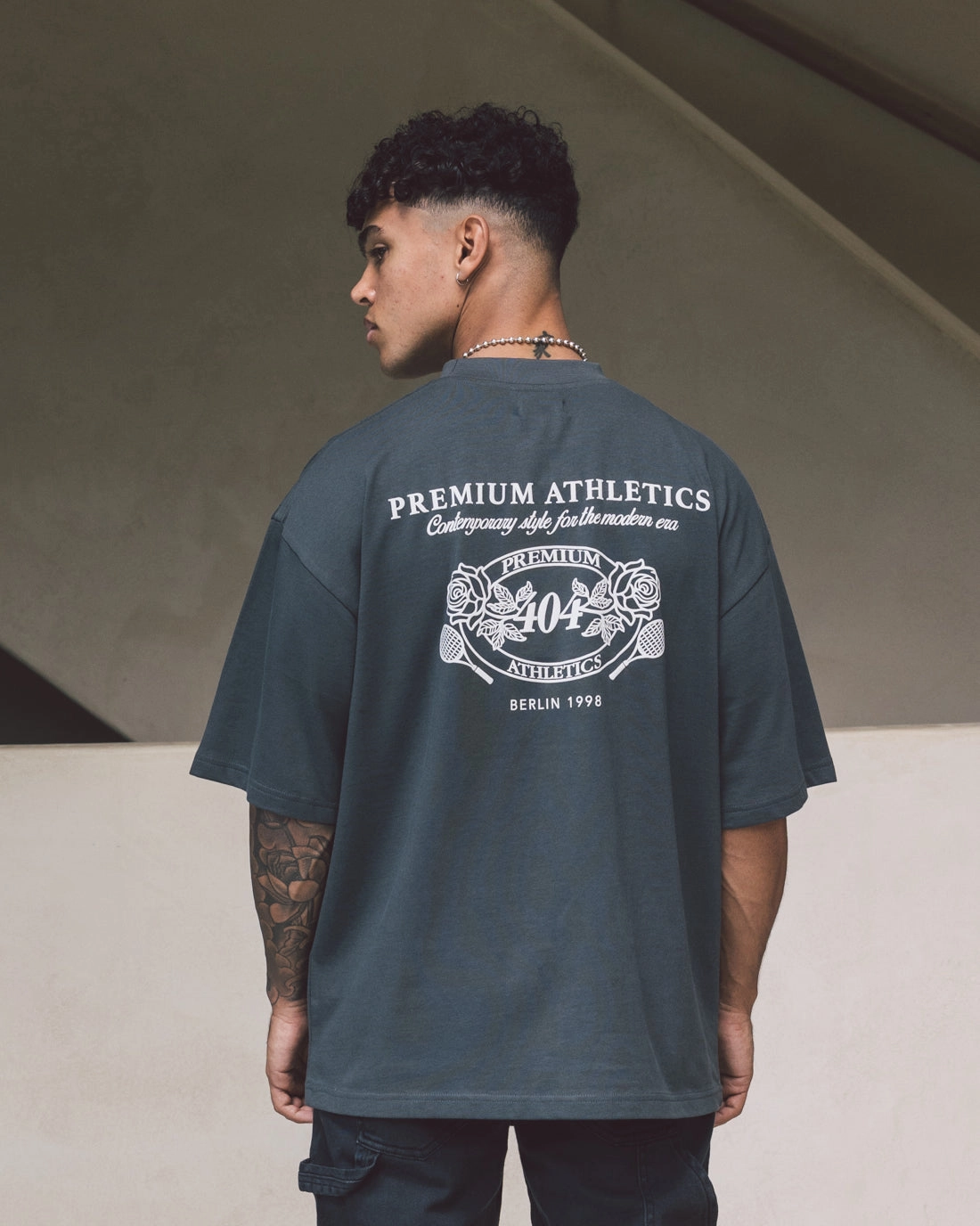 404 Premium Athletics Vintage T-Shirt Charcoal Versatile Comfort Wrinkle Resistant Cloth