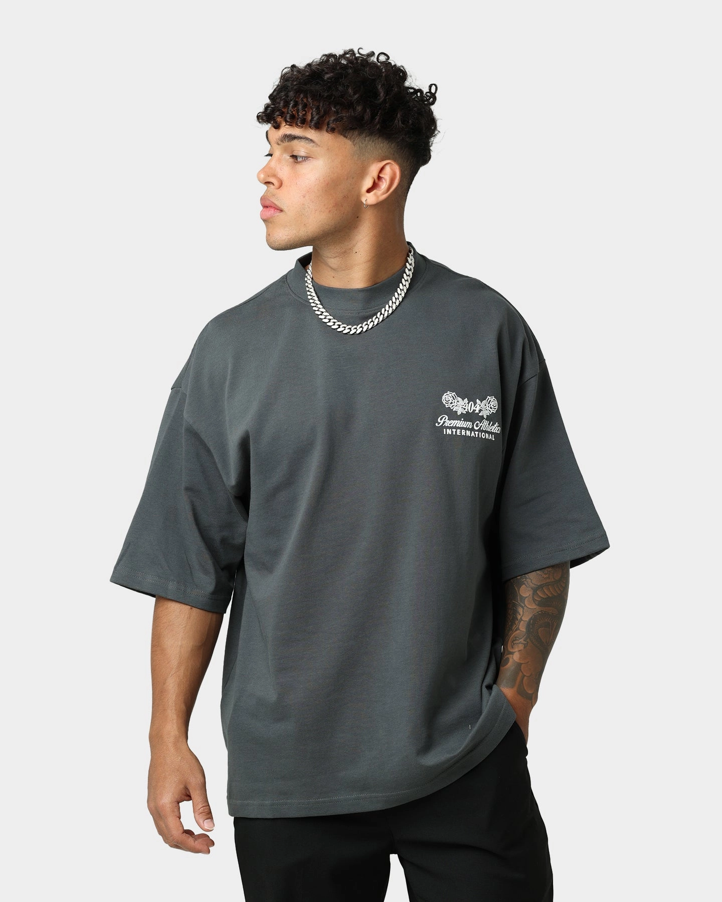 404 Premium Athletics Vintage T-Shirt Charcoal MoistureWicking Technology SustainableManufacturing