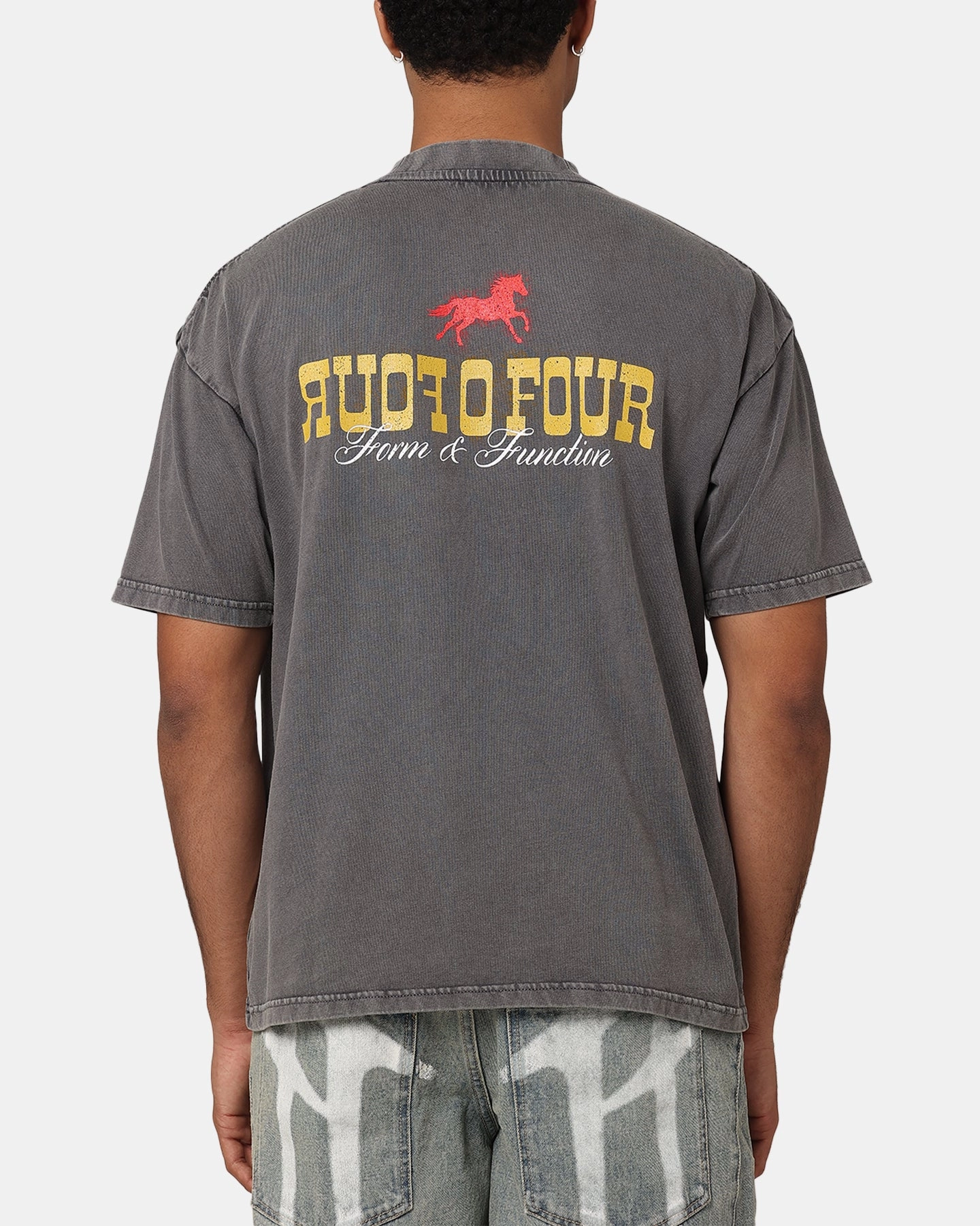 High-End Quality Contrast Inner Binding 404 Trailblazer T-Shirt Washed Charcoal