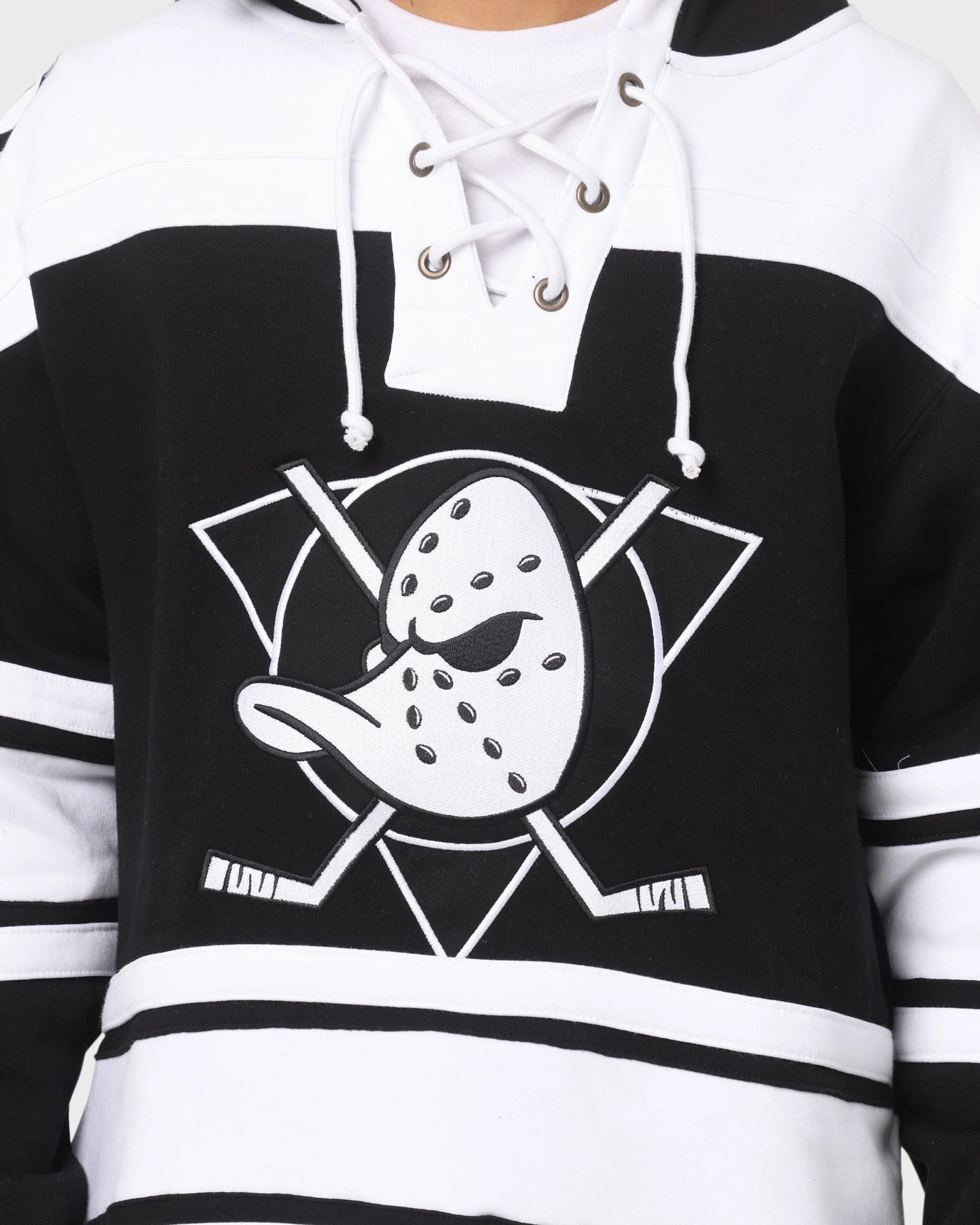 47 Brand Anaheim Ducks NHL Superior '47 Lacer Hoodie Jet Black Thermal Jacket StretchFit Fabric Technology