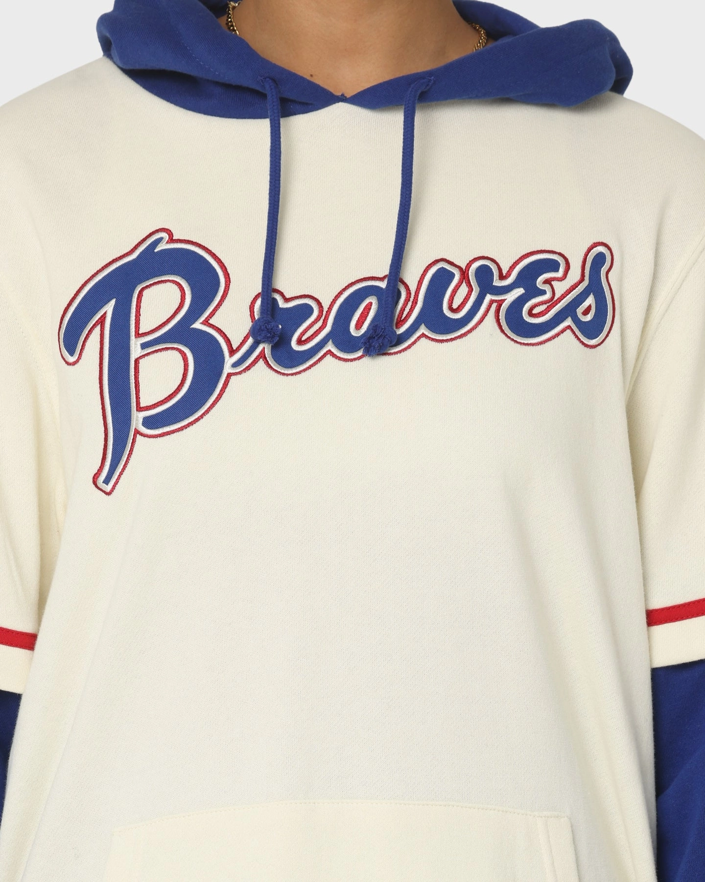 Insulated Wear Charm 47 Brand Atlanta Braves Shortstop Hoodie Cream