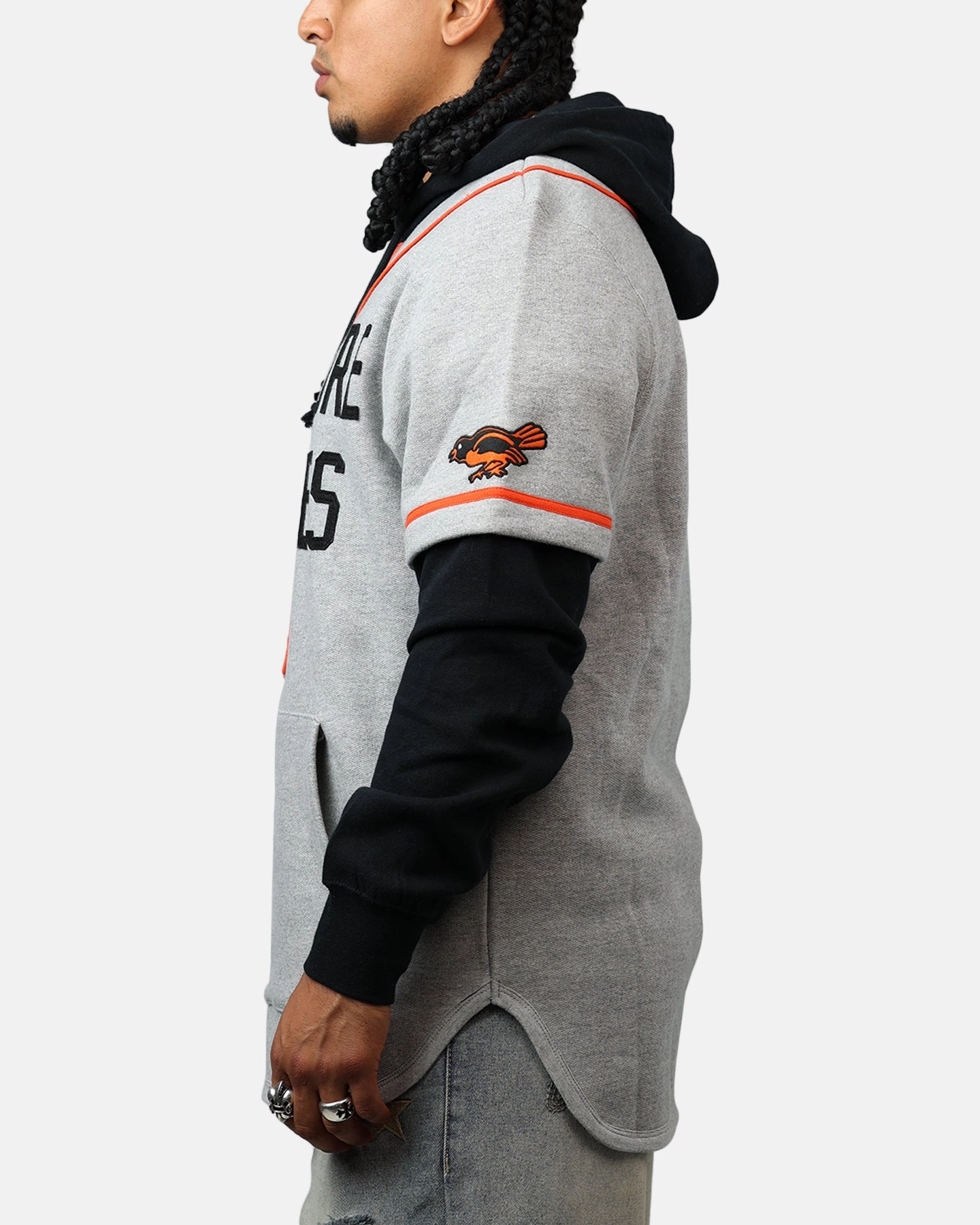 47 Brand Baltimore Orioles Game Hoodie Grey/Black hunters
