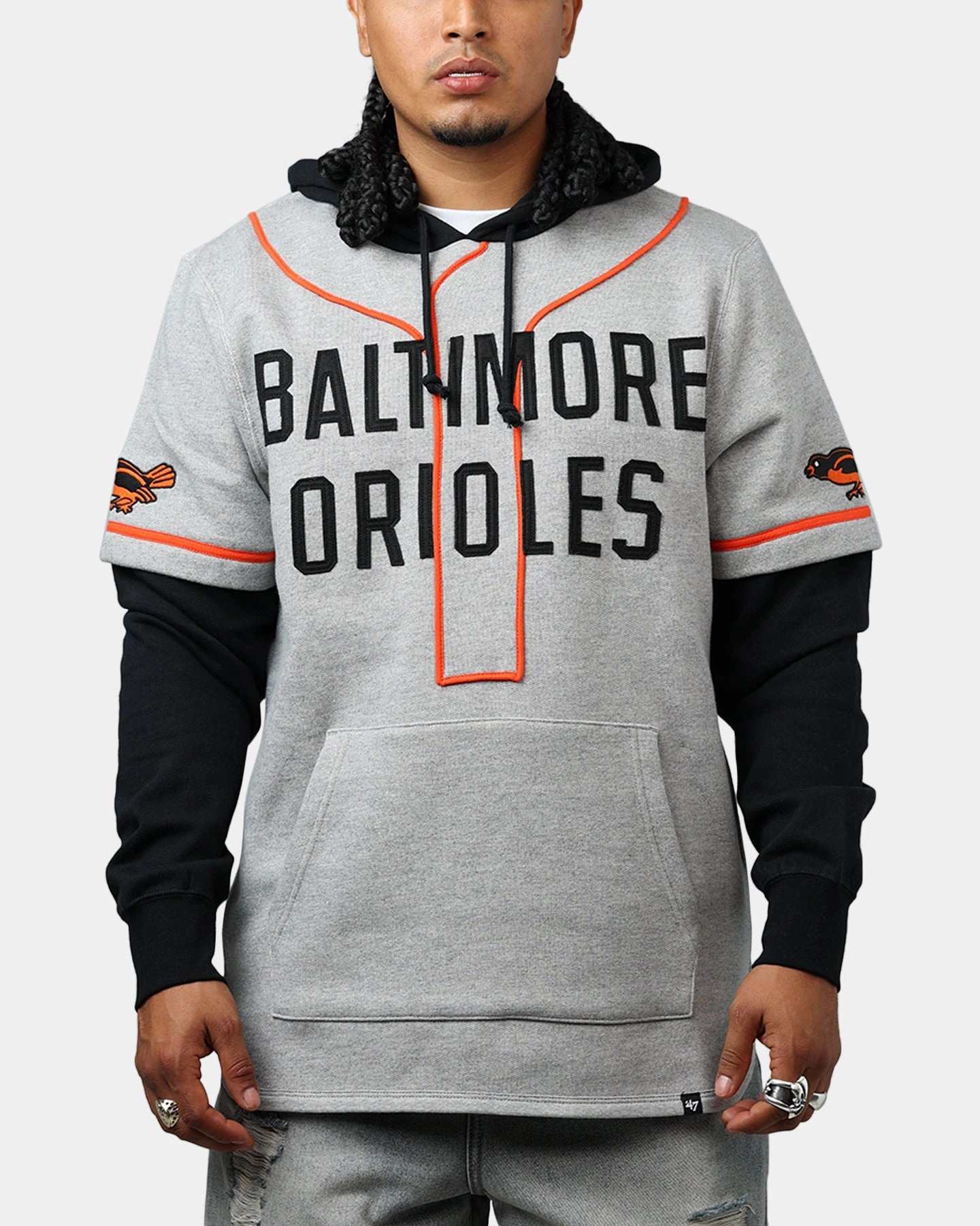 Hiking Jacket 47 Brand Baltimore Orioles Game Hoodie Grey/Black