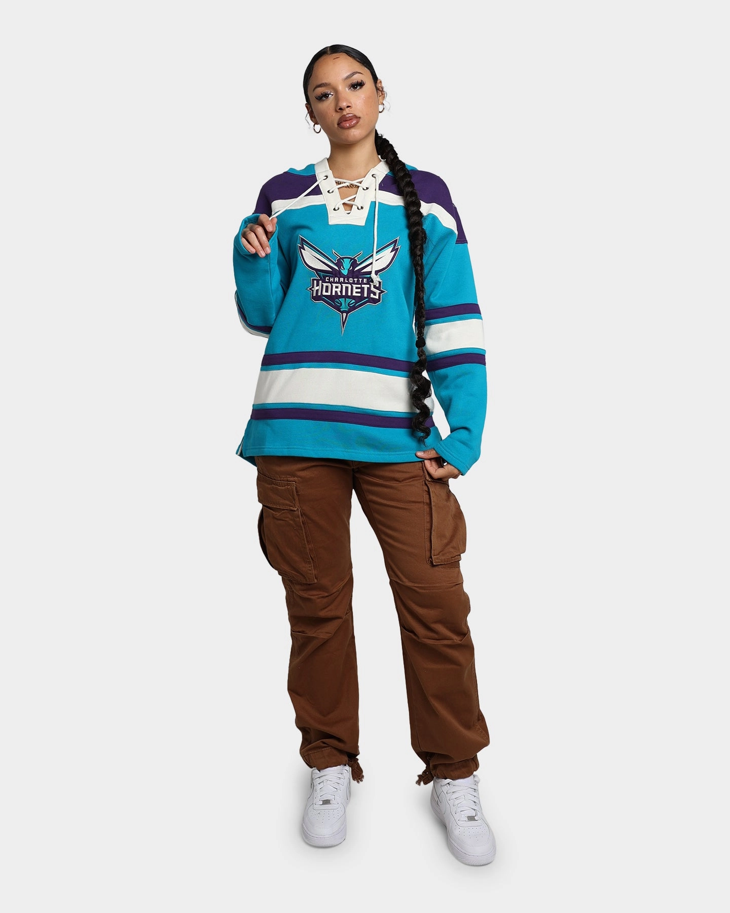 Adventure 47 Brand Charlotte Hornets Superior Lacer Hoodie Neptune