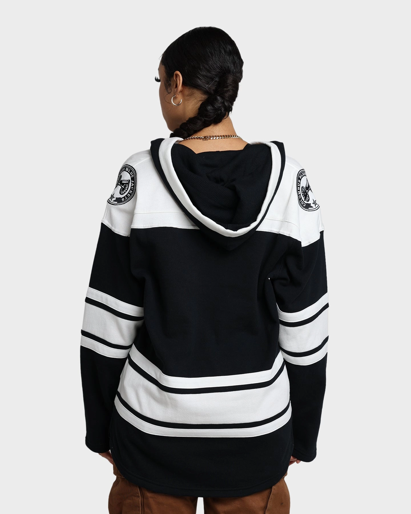 47 Brand Columbus Blue Jackets Superior Lacer Hoodie Jet Black Bonnet EcoFriendlyMaterial