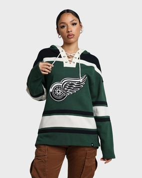 47 Brand Detroit Red Wings Superior Lacer Hoodie Dark Green Adjustable