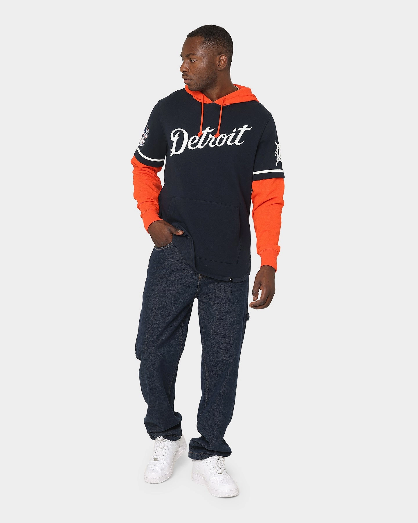 Trail Friendly HeatRegulating 47 Brand Detroit Tigers Shortstop Hoodie Fall Navy