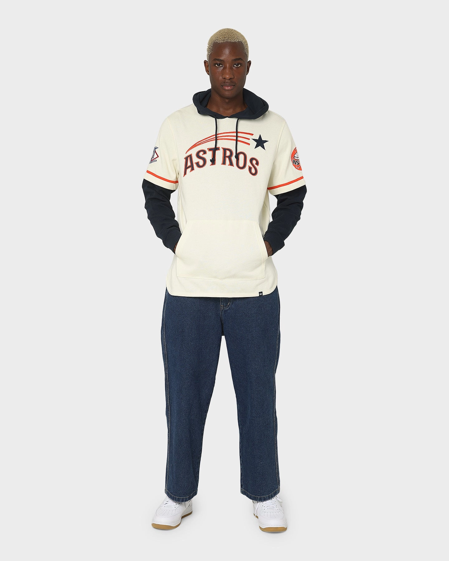 47 Brand Houston Astros Shortstop Hoodie Cream Lipstick