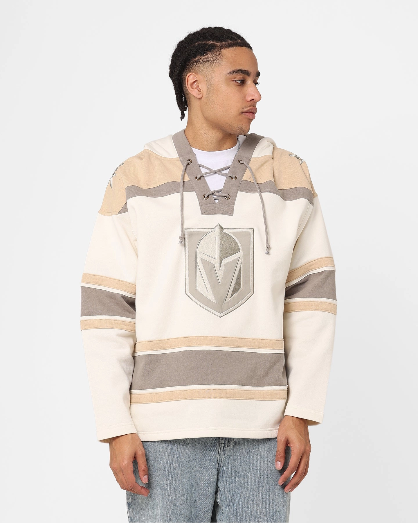 47 Brand Las Vegas Knights Superior Lacer Hoodie Cream/Khaki UltraLight Packable Design wedding ceremony