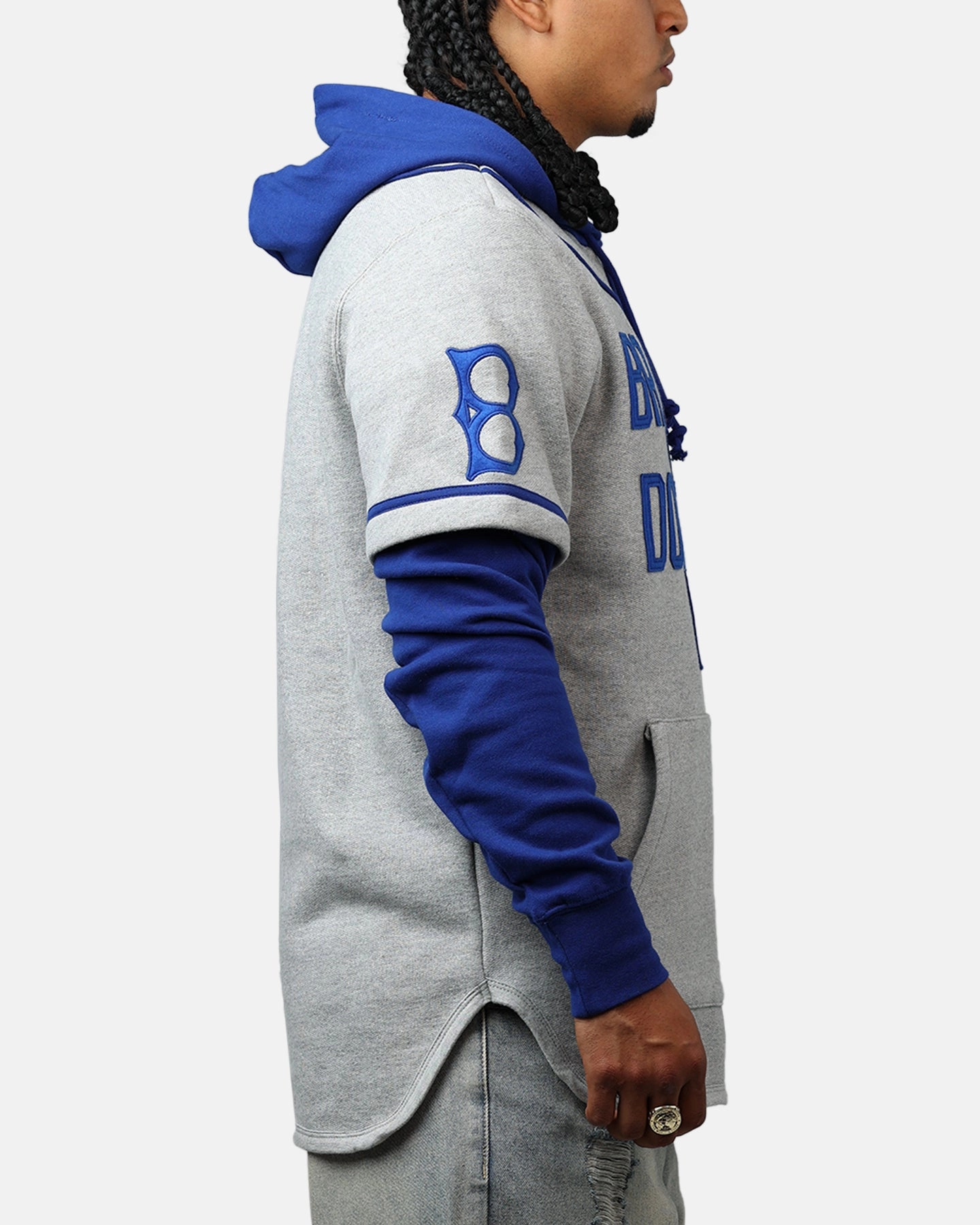 47 Brand Los Angeles Dodgers Game Hoodie Grey/Navy Grant