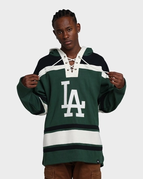 planned purchase Stand Collar 47 Brand Los Angeles Dodgers Superior Lacer Hoodie Dark Green
