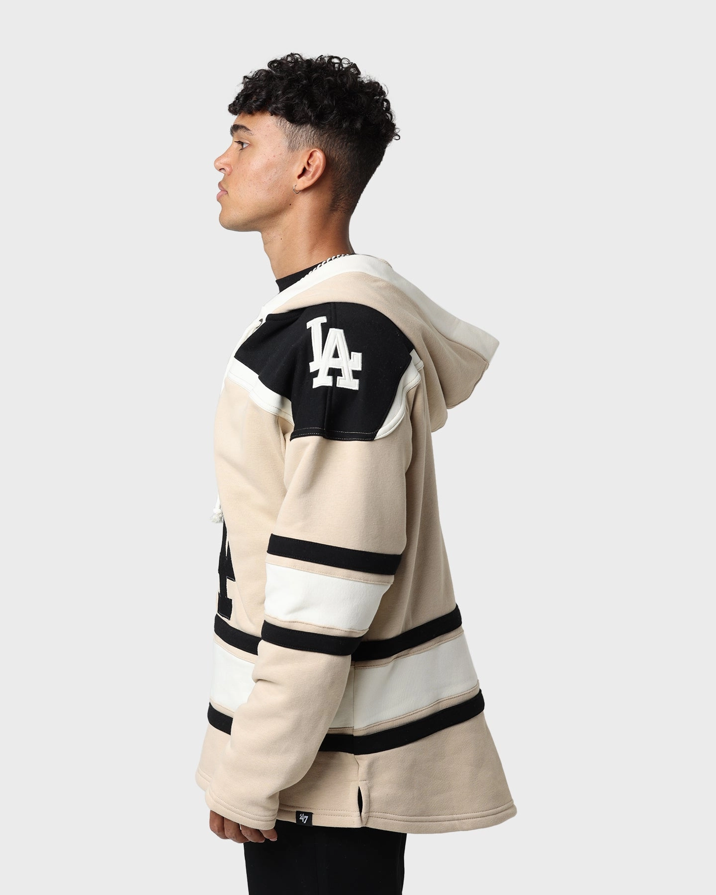 47 Brand Los Angeles Dodgers Superior Lacer Hoodie Khaki sunny - day look sports practice