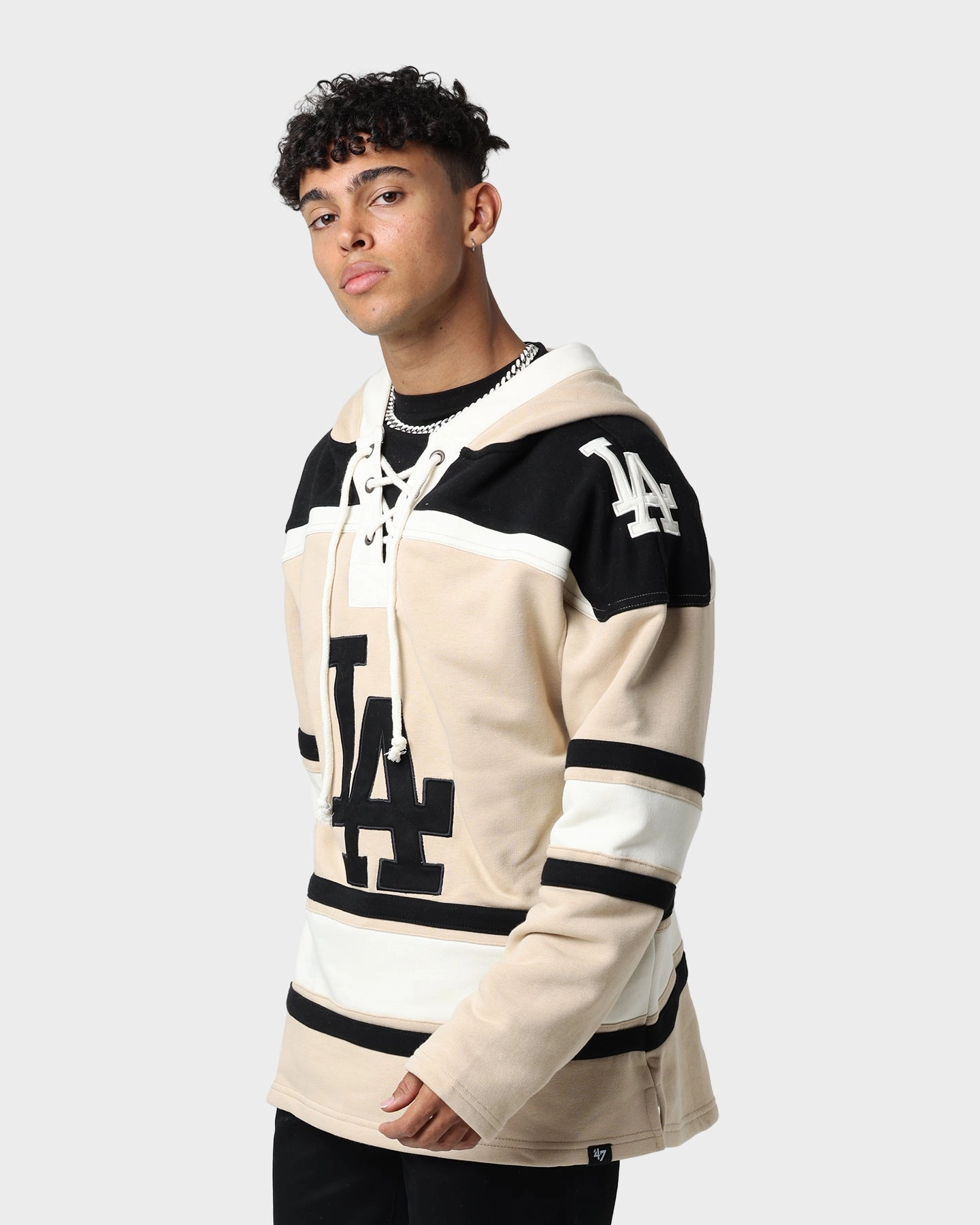 47 Brand Los Angeles Dodgers Superior Lacer Hoodie Khaki variety