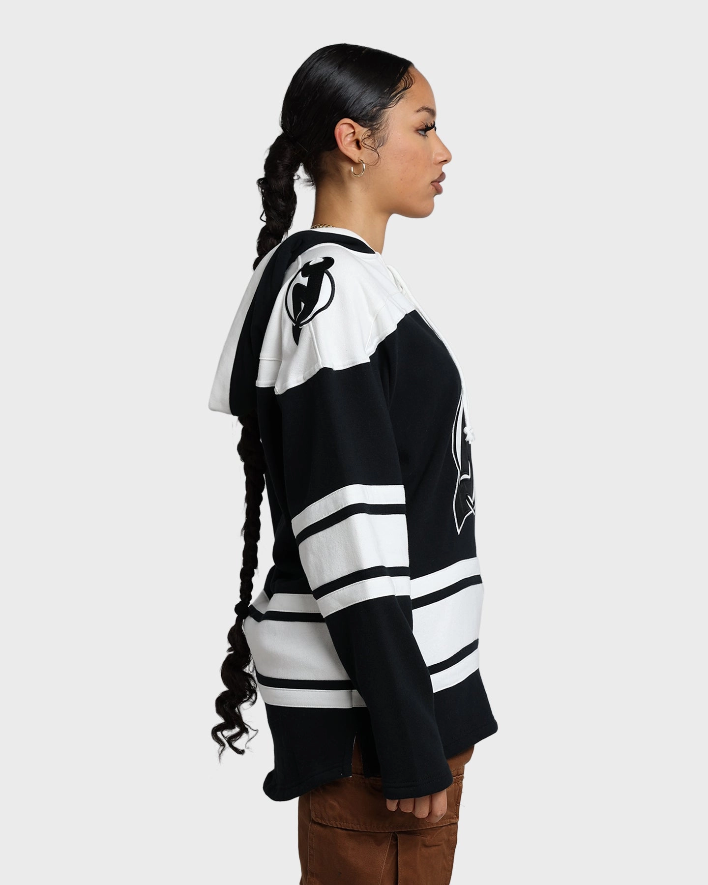 47 Brand New Jersey Devils Superior Lacer Hoodie Jet Black Fade Resistant