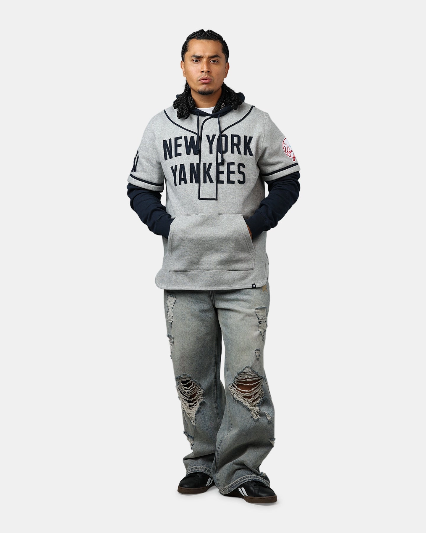 Light Padding Disrupt 47 Brand New York Yankees Game Hoodie Grey/Navy