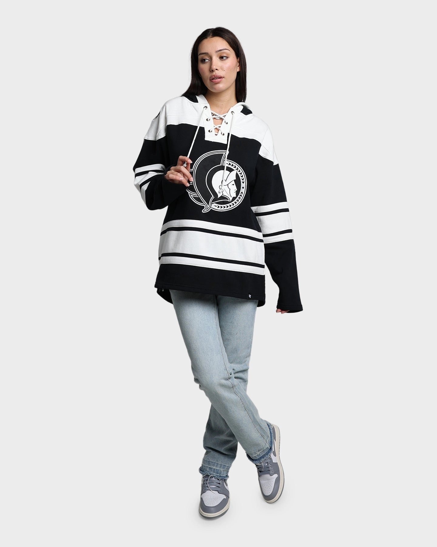 Puncture Resistant Material 47 Brand Ottawa Senators Superior Lacer Hoodie Jet Black