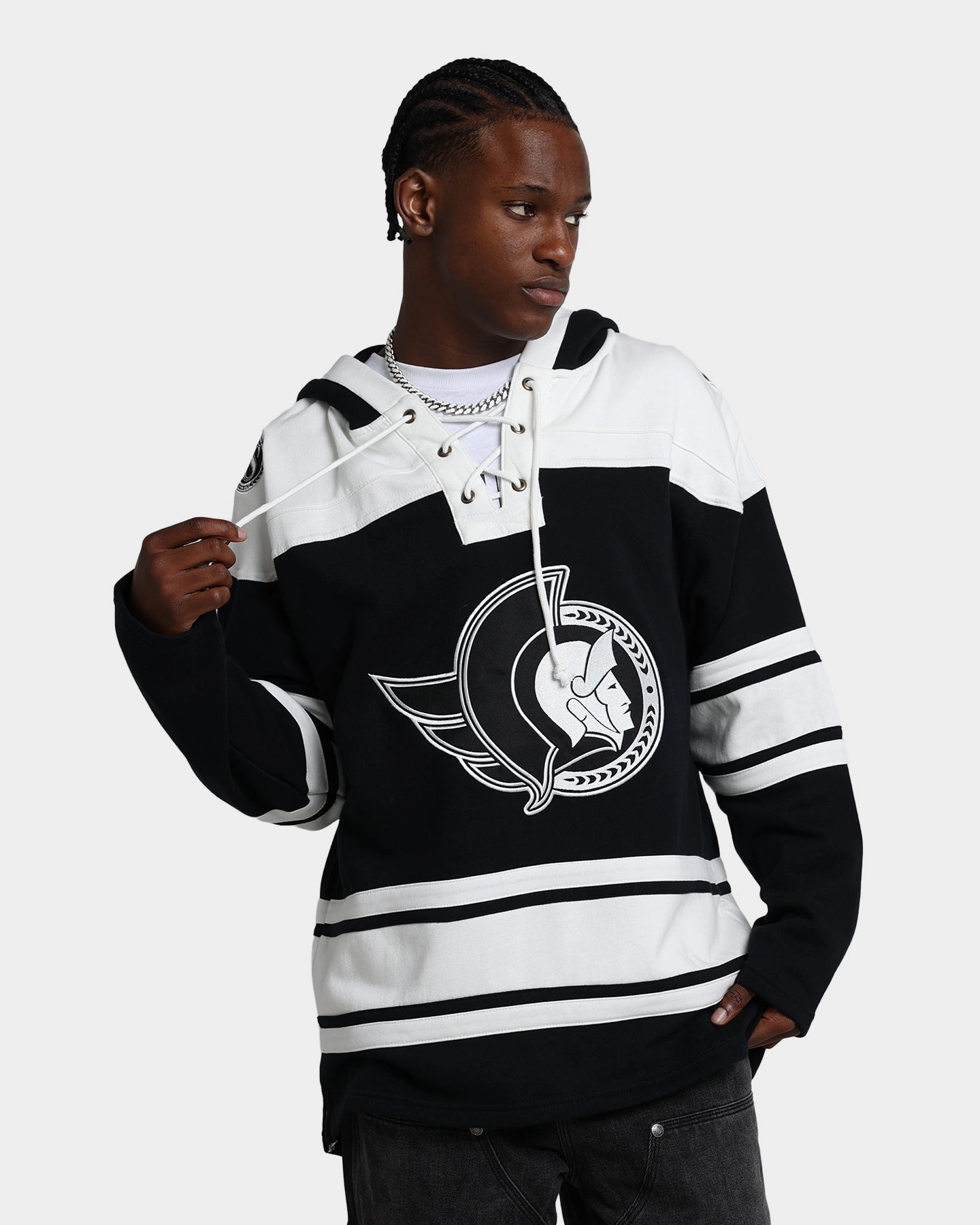 dry-cleanable 47 Brand Ottawa Senators Superior Lacer Hoodie Jet Black