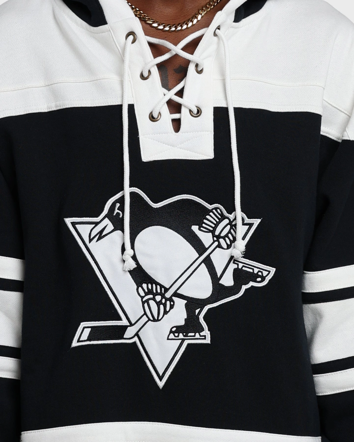 47 Brand Pittsburgh Penguins Superior Lacer Hoodie Jet Black Stylish Design Network