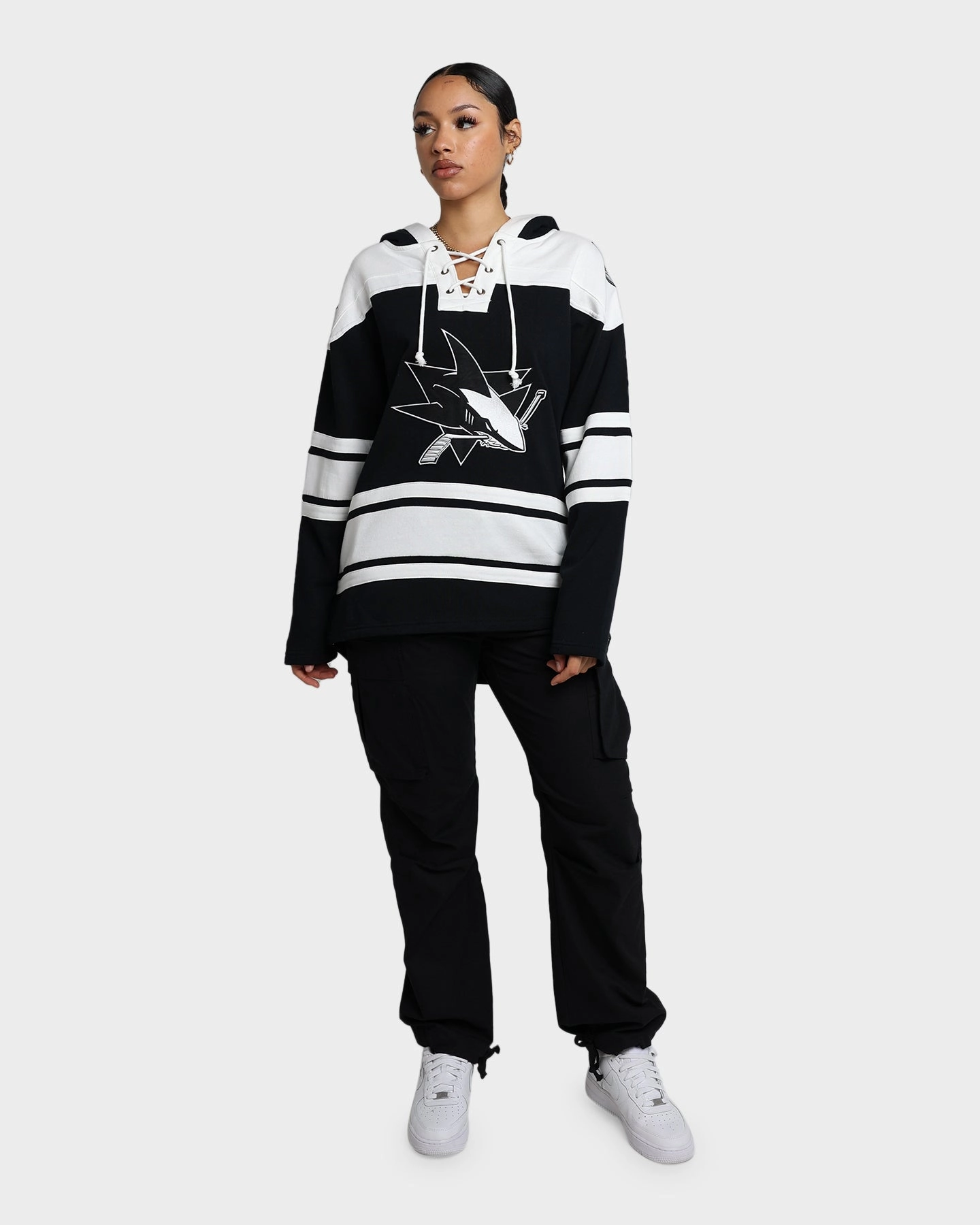 Work Comfort 47 Brand San Jose Sharks Superior Lacer Hoodie Jet Black
