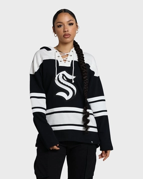 47 Brand Seattle Kraken Superior Lacer Hoodie Jet Black Quick Release Buckles
