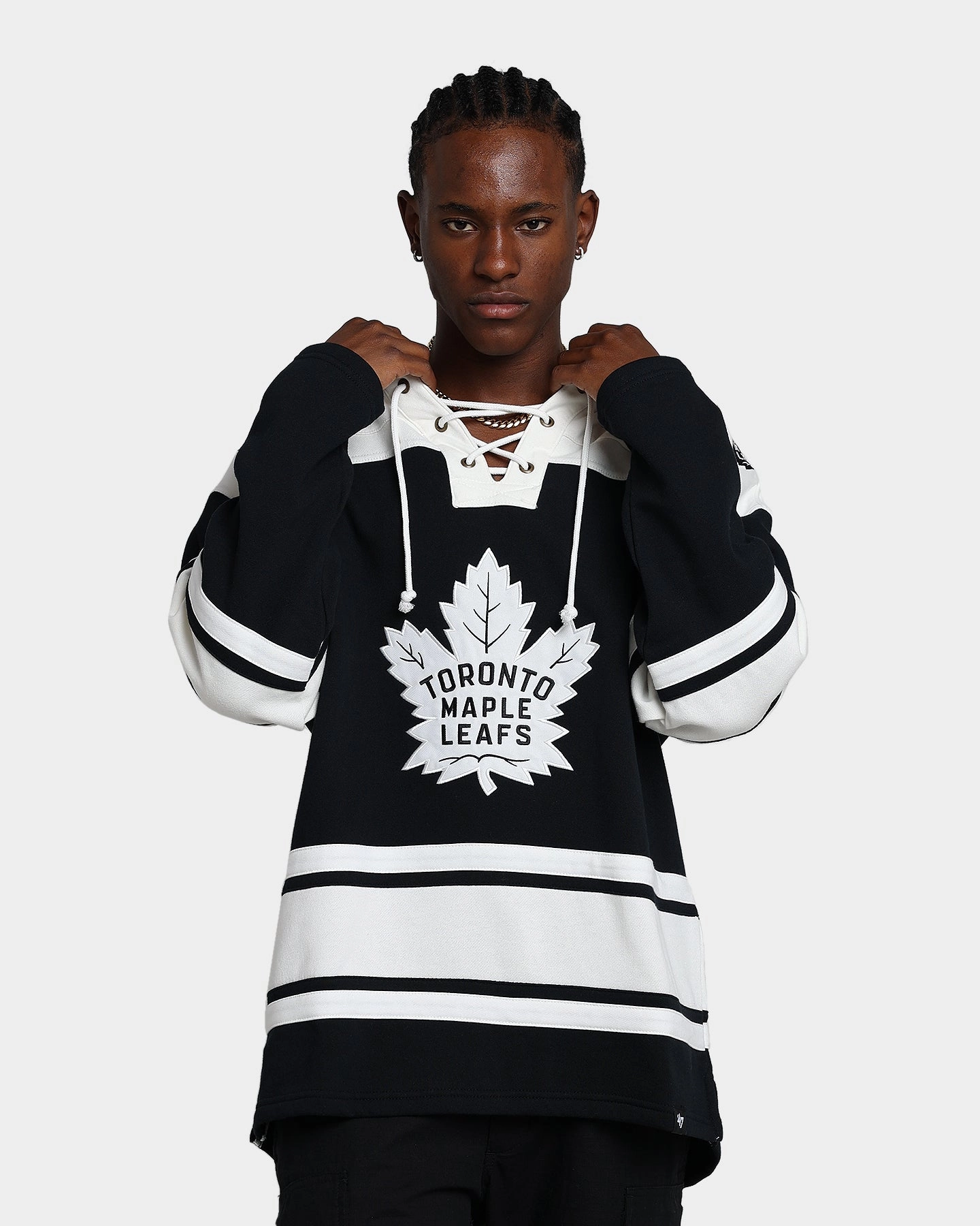 47 Brand Toronto Maple Leafs Superior Lacer Hoodie Jet Black rural people Party outfit