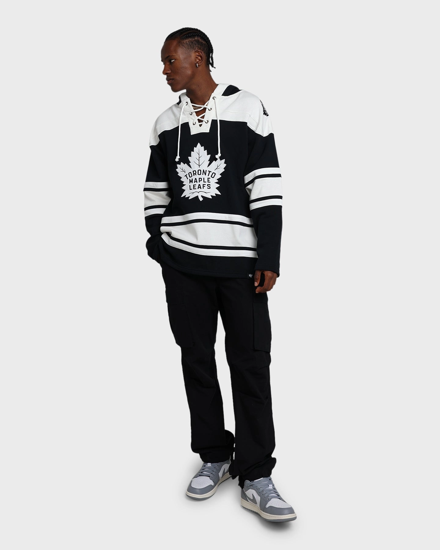 47 Brand Toronto Maple Leafs Superior Lacer Hoodie Jet Black Anti-pilling