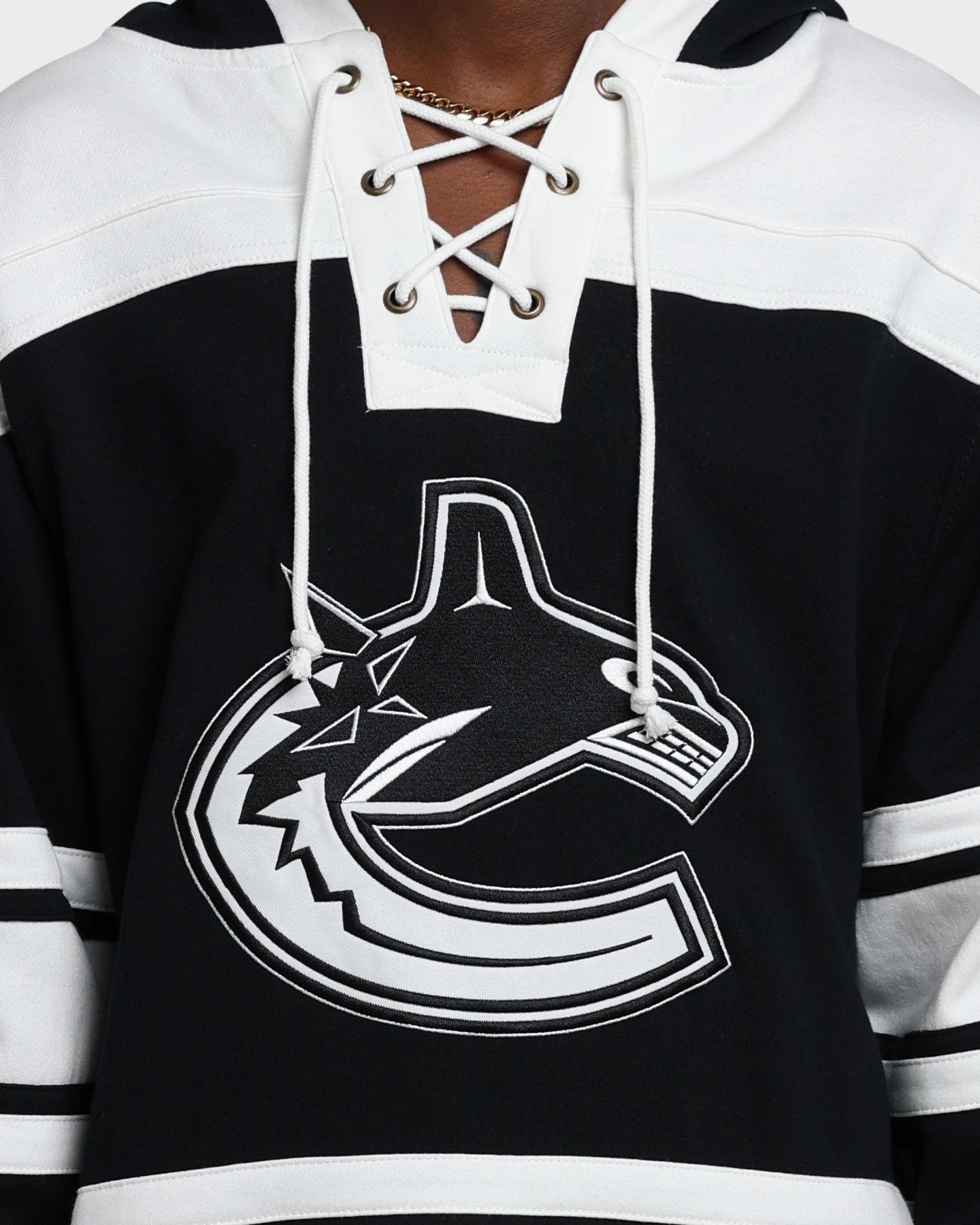 47 Brand Vancouver Canucks Superior Lacer Hoodie Jet Black Fashion Finish
