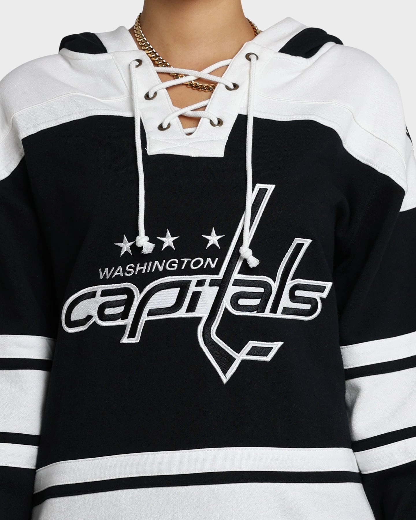 Adjustable Cuffs sports event 47 Brand Washington Capitals Superior Lacer Hoodie Jet Black