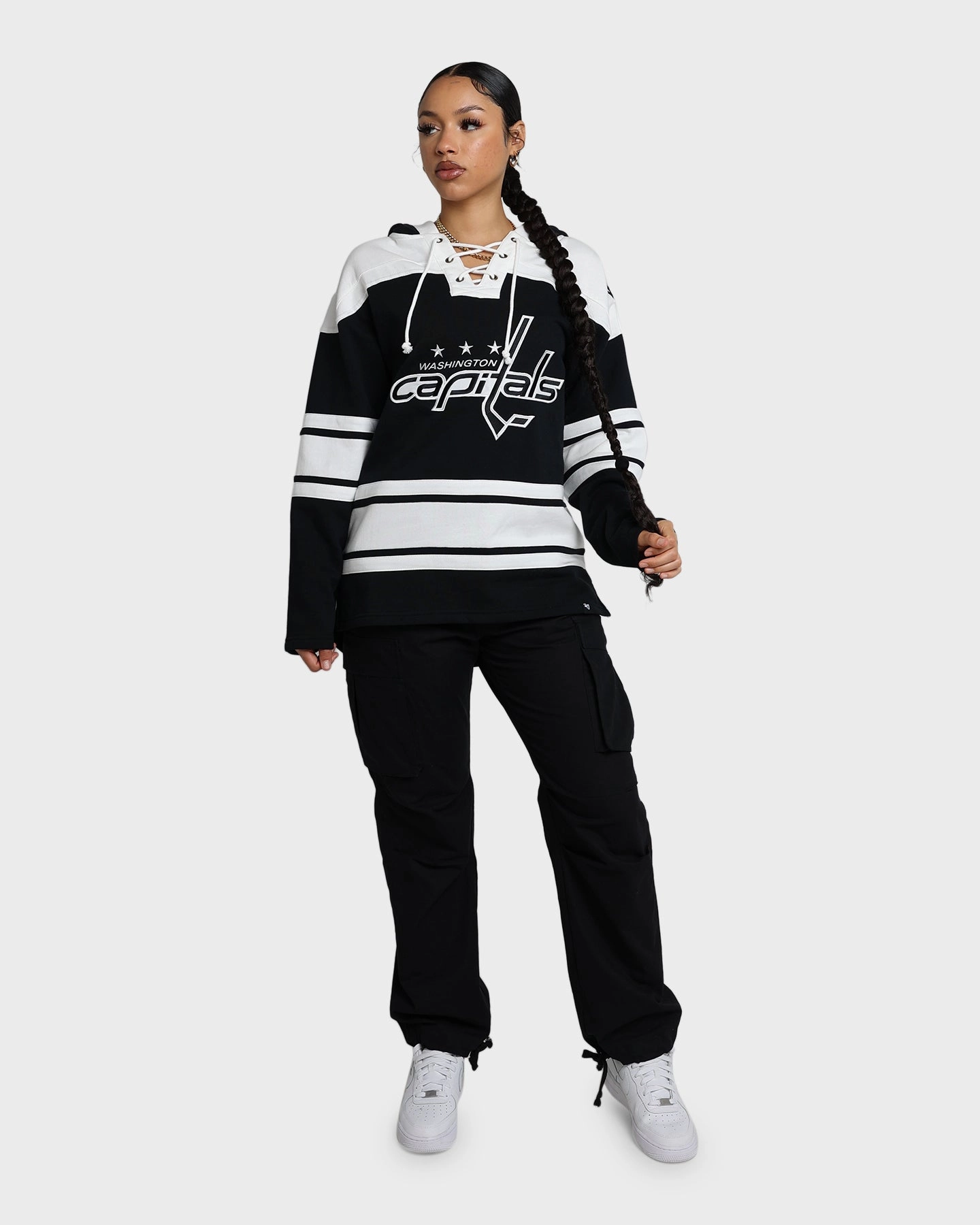Option Powder 47 Brand Washington Capitals Superior Lacer Hoodie Jet Black
