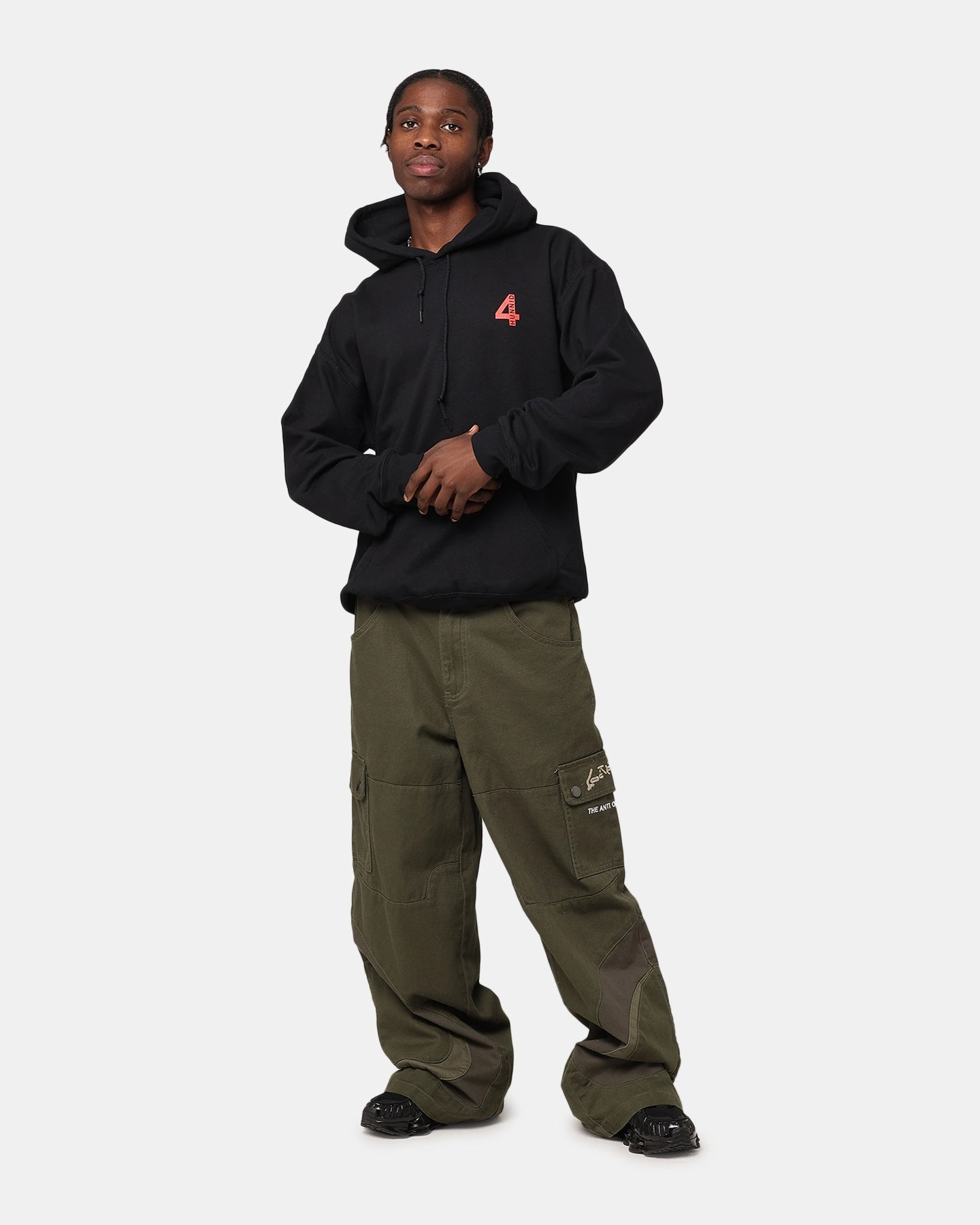 Flexible Seams suitable for performance costumes 4HUNNID Good Sex Hoodie Black