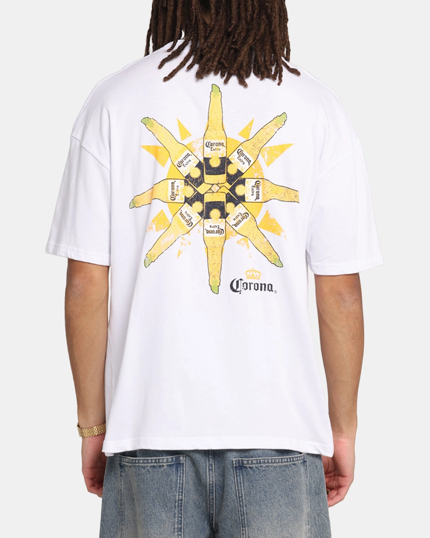 Comfortable Casual Wrinkle Resistant Material 73 Studio Corona T-Shirt White