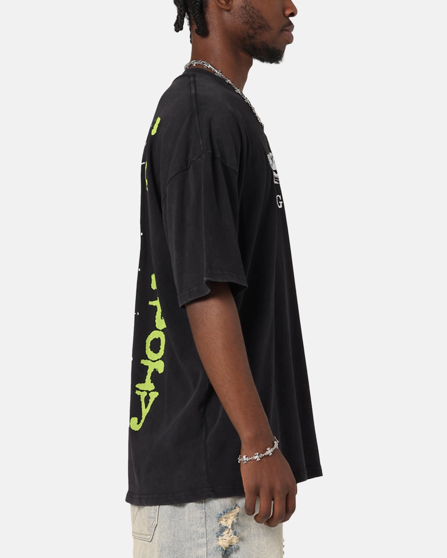 73 Studio Disney Pixar Toy Story Little Green Men Vintage T-Shirt Black Acidwash Classic Style Trend SeamlessConstruction