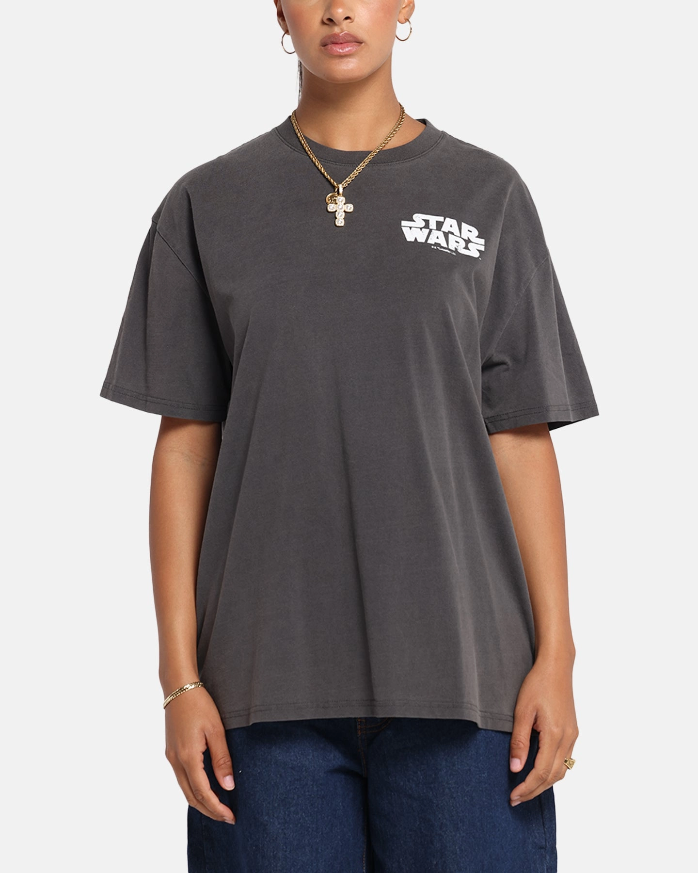 NonRestrictiveCut Holiday Casual 73 Studio Star Wars Anakin The Boy Vintage T-Shirt Black Wash