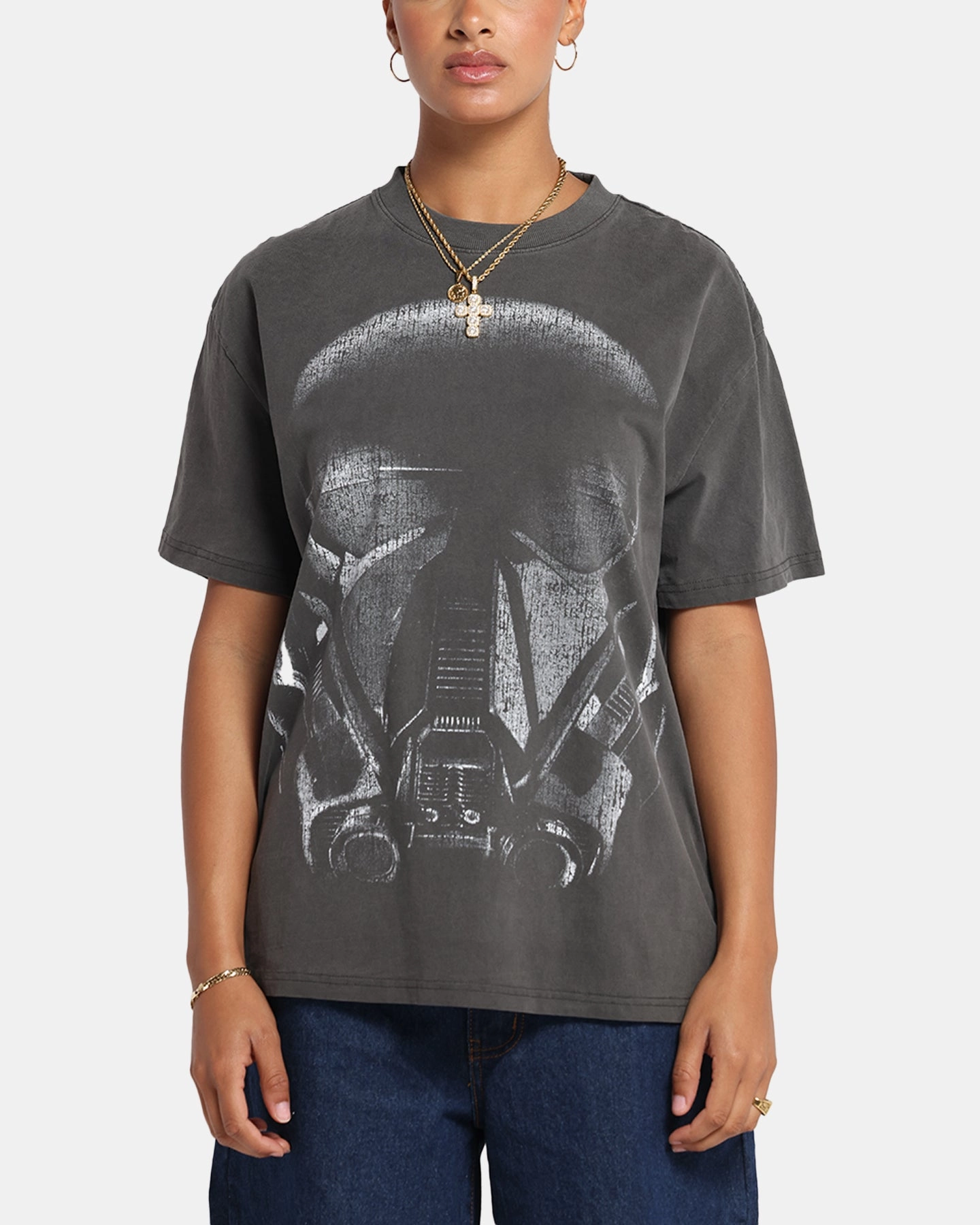 73 Studio Star Wars Death Trooper Vintage T-Shirt Black Wash Contrast Inner Binding