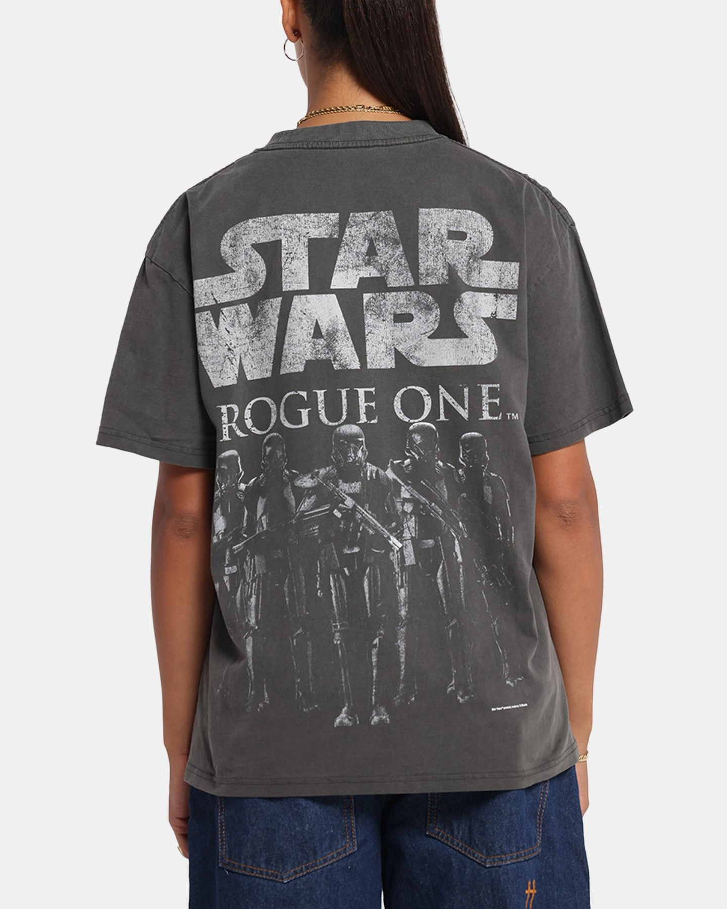 73 Studio Star Wars Death Trooper Vintage T-Shirt Black Wash Trendy Basics Smooth Seam Technology
