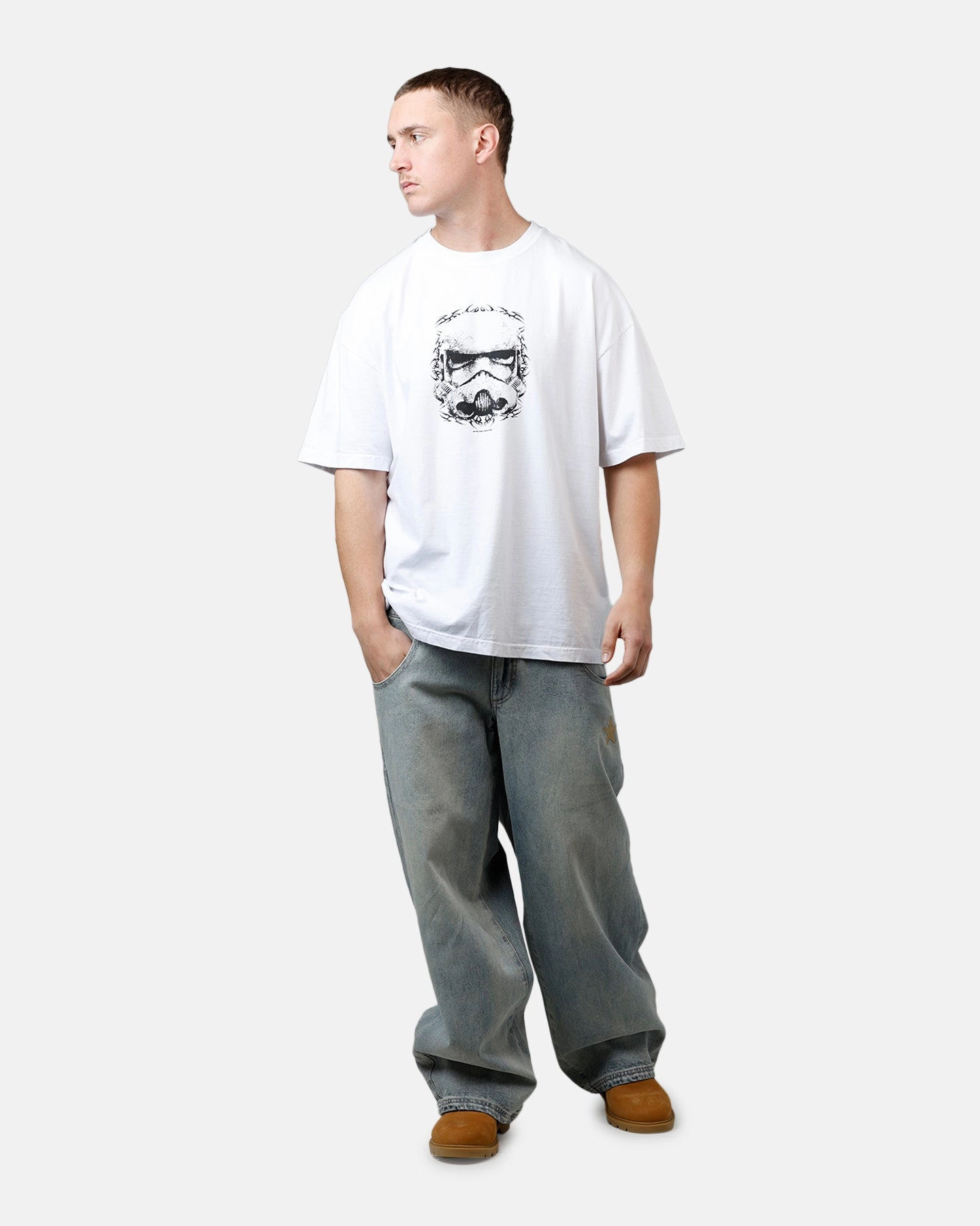 73 Studio Star Wars Join The Empire Vintage T-Shirt White Chic Comfort Style NoSideSeams