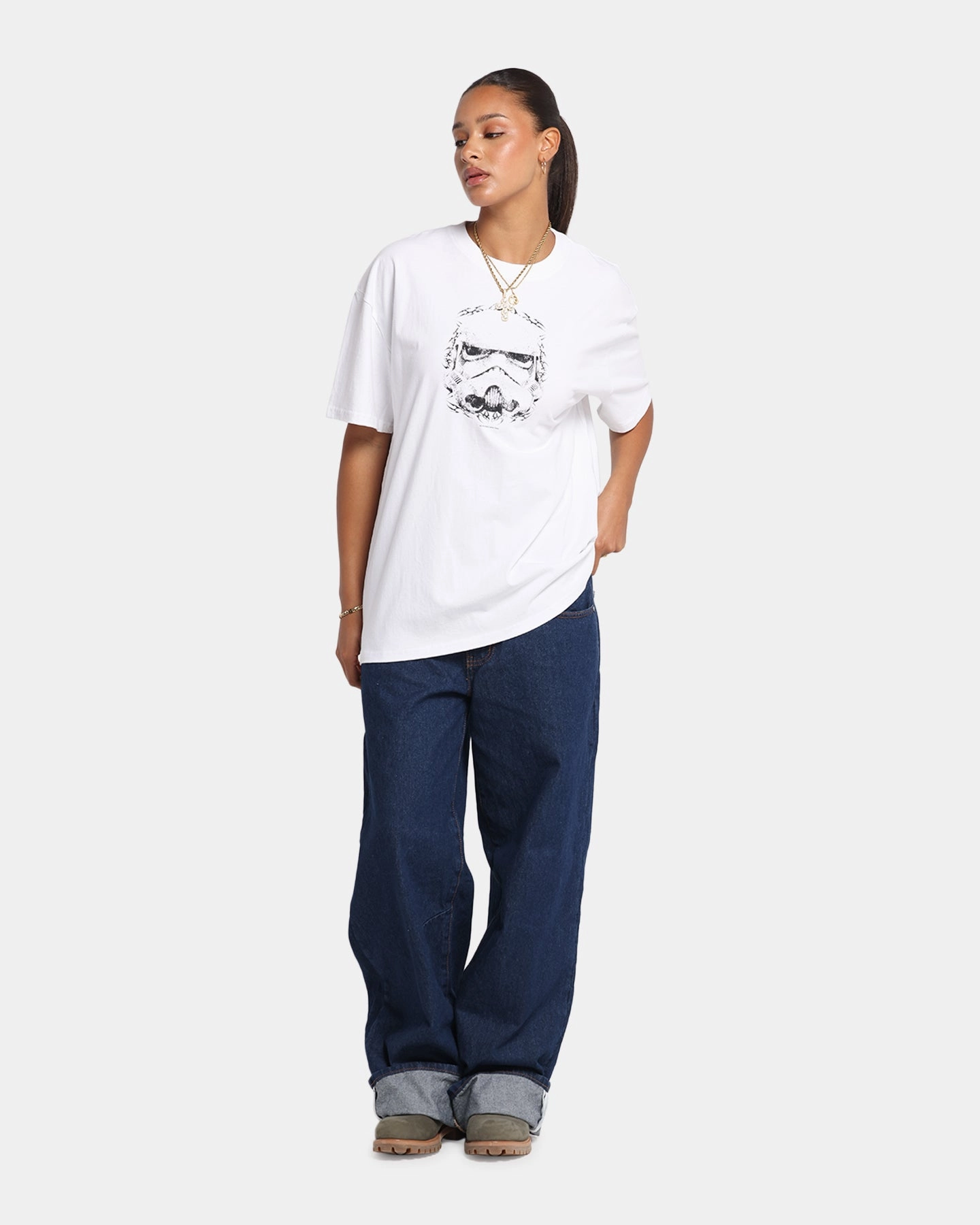 73 Studio Star Wars Join The Empire Vintage T-Shirt White Soft Touch Fit Everyday Chic