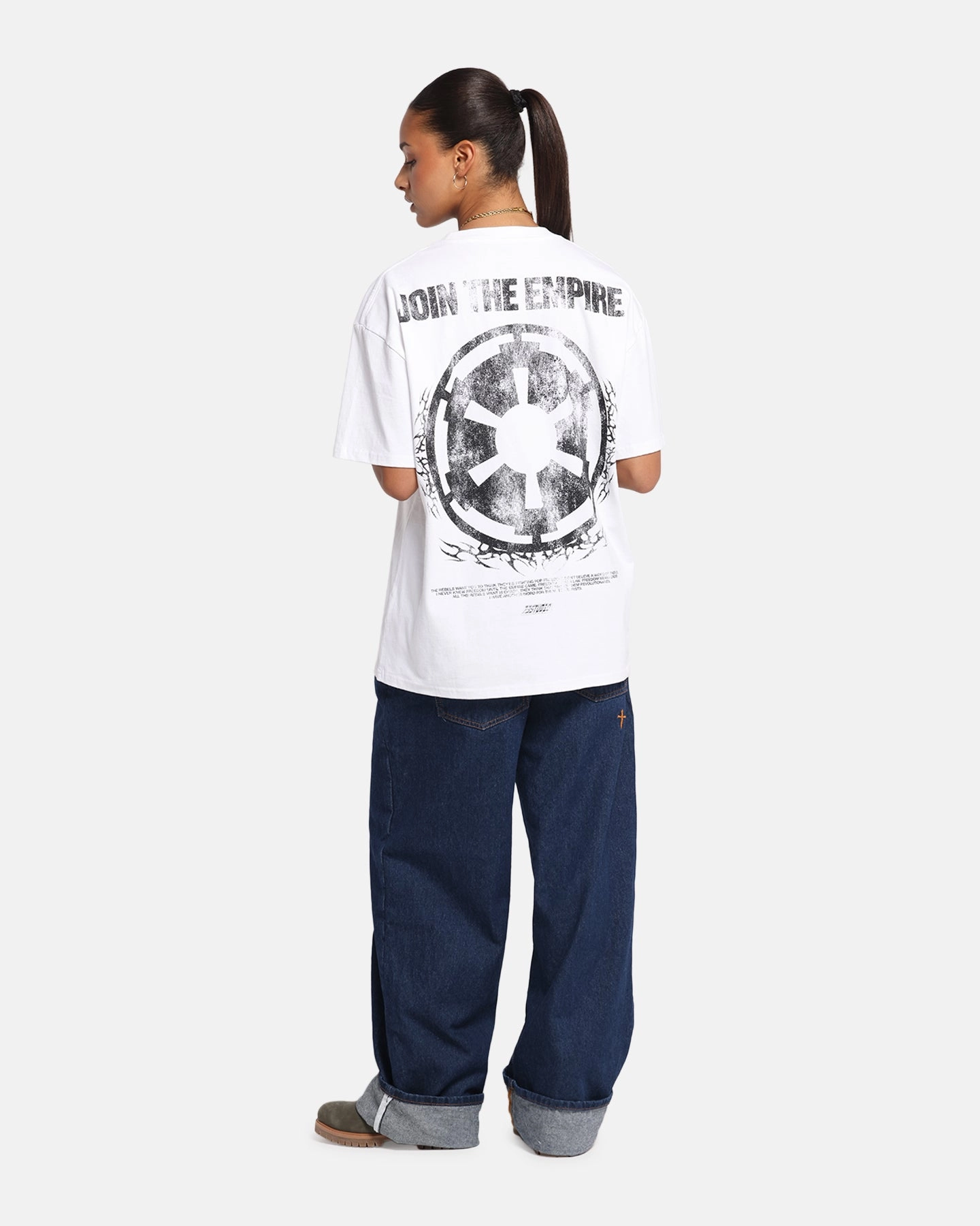 Slim fit clothing 73 Studio Star Wars Join The Empire Vintage T-Shirt White