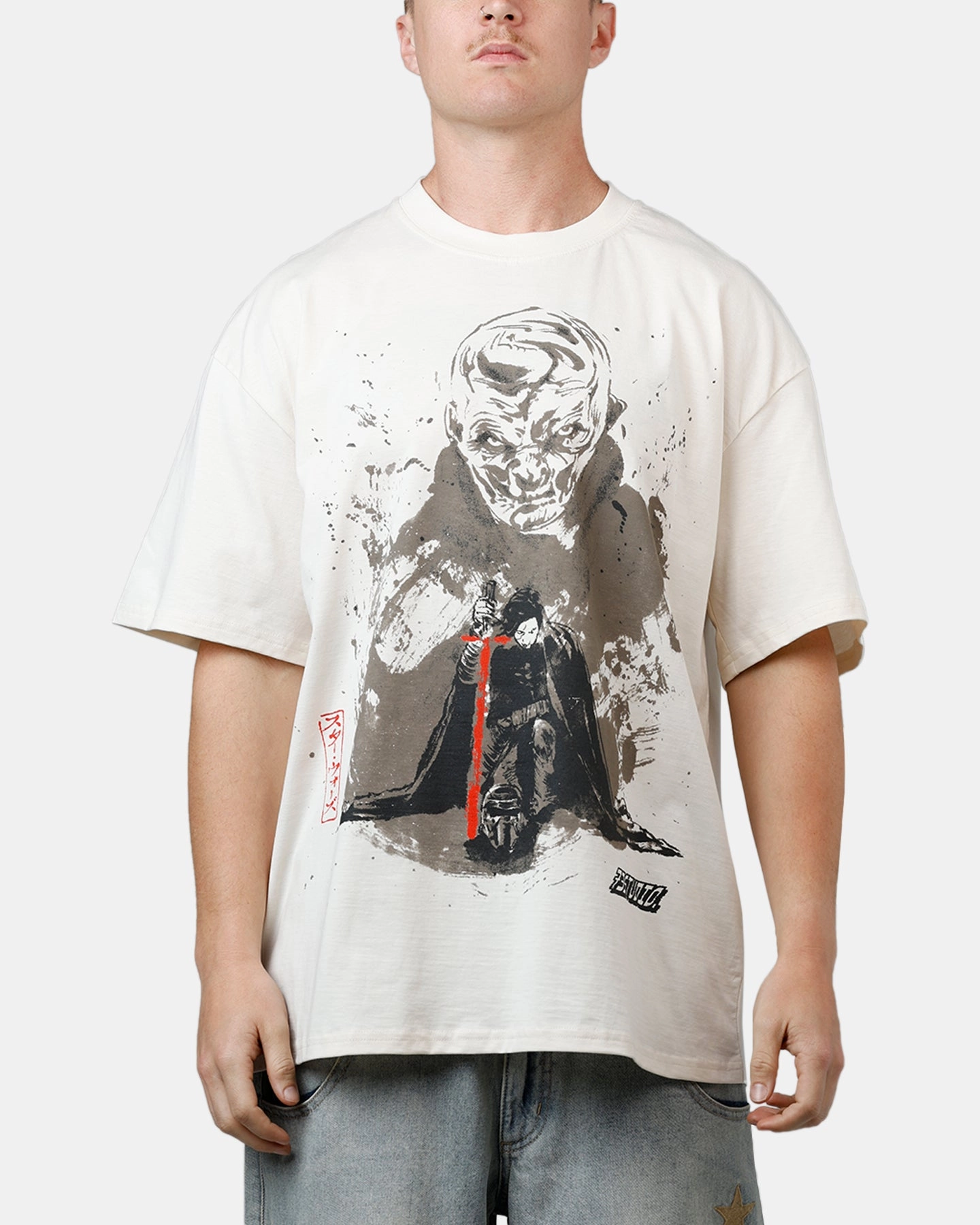 sports performance Sweat Absorbent 73 Studio Star Wars Takumi Last Jedi Vintage T-Shirt Off White